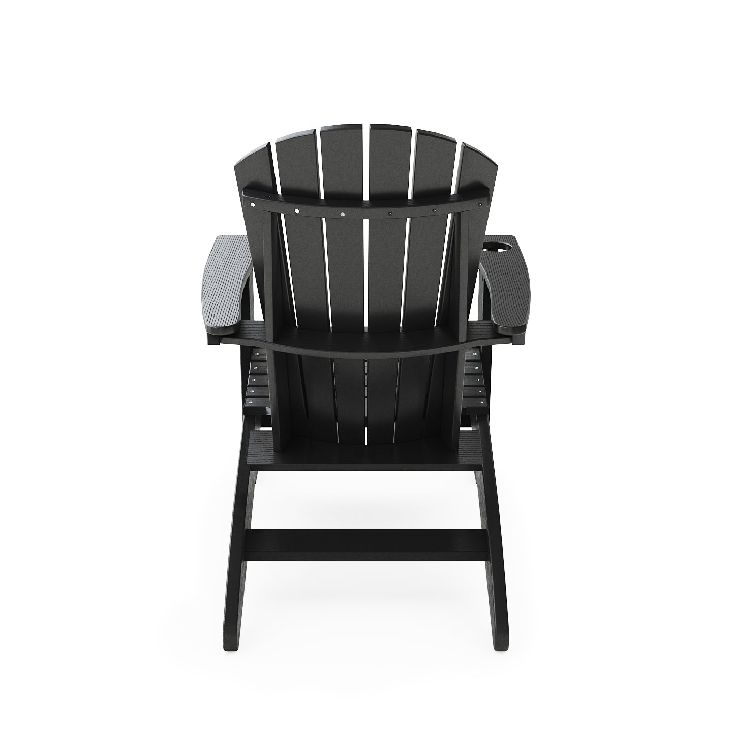 SoPoly St Simons Curved Back Adirondack Chair in multiple colors showing curved back and wide armrests