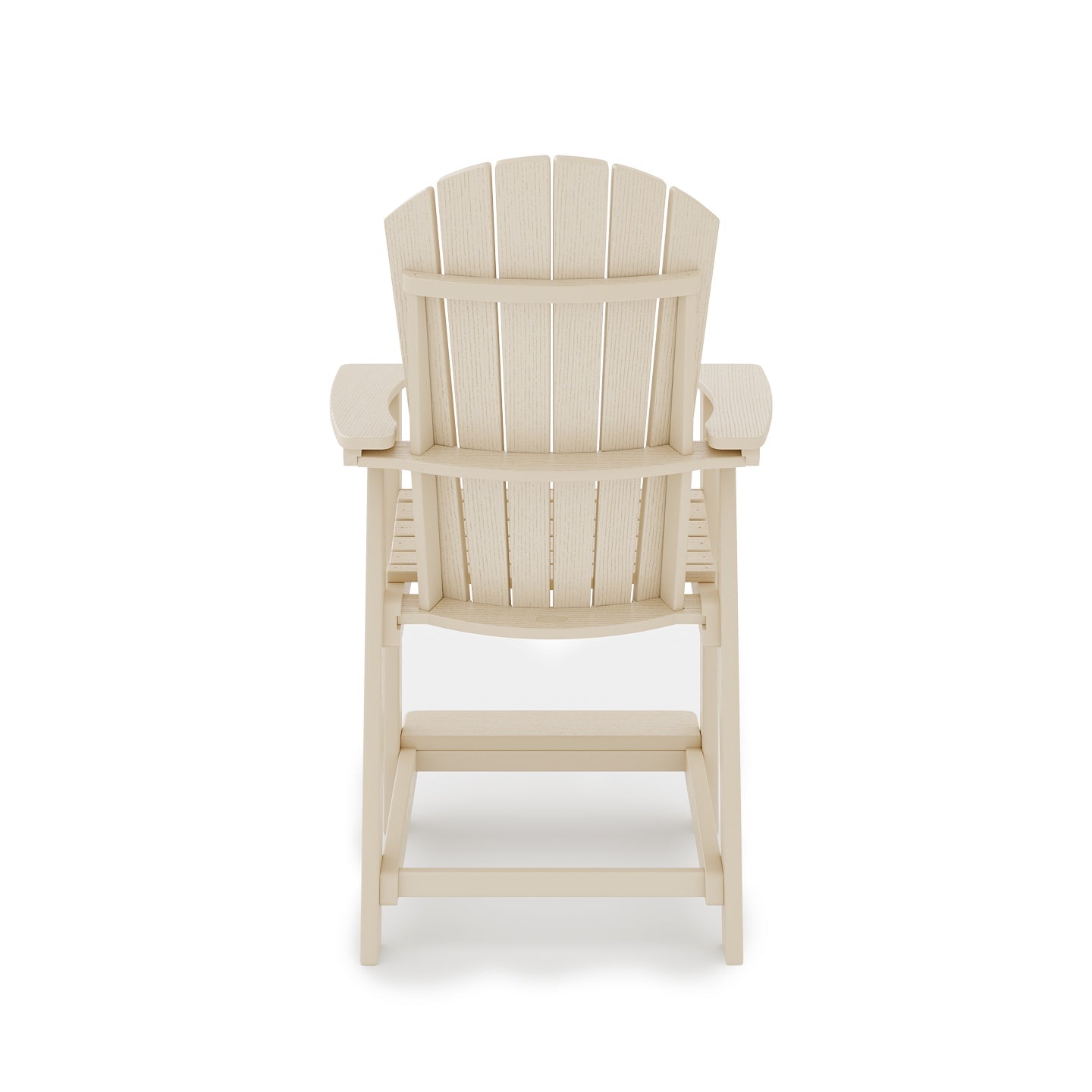 SoPoly St Simons Fan Back Counter Chair in Black showing front and side views