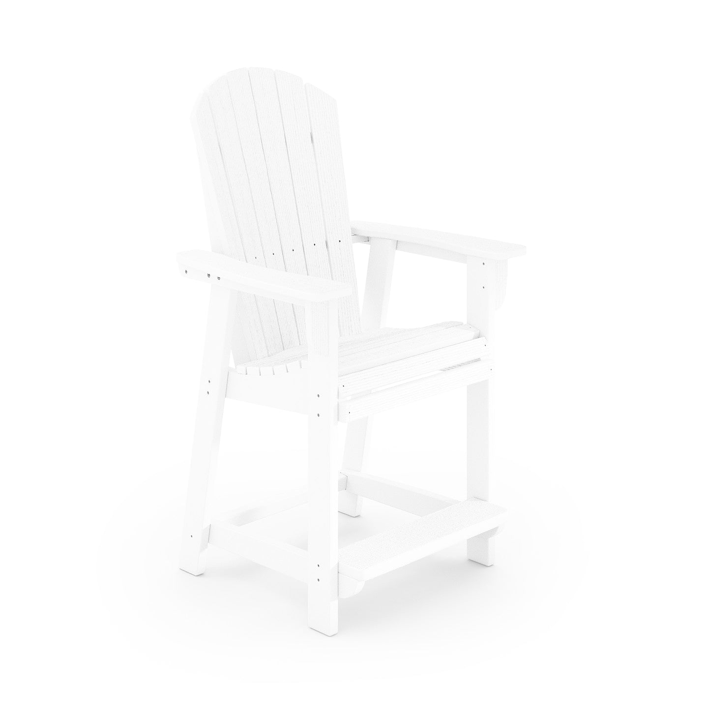 SoPoly St Simons Fan Back Counter Chair in Black showing front and side views