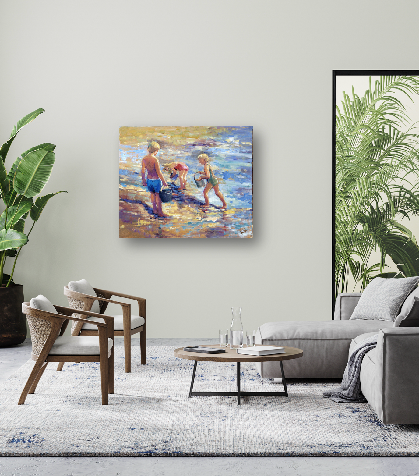 Sun, Sand, Play Artist Enhanced Canvas Print by John Beard Collection - product image 4 for Resin Society