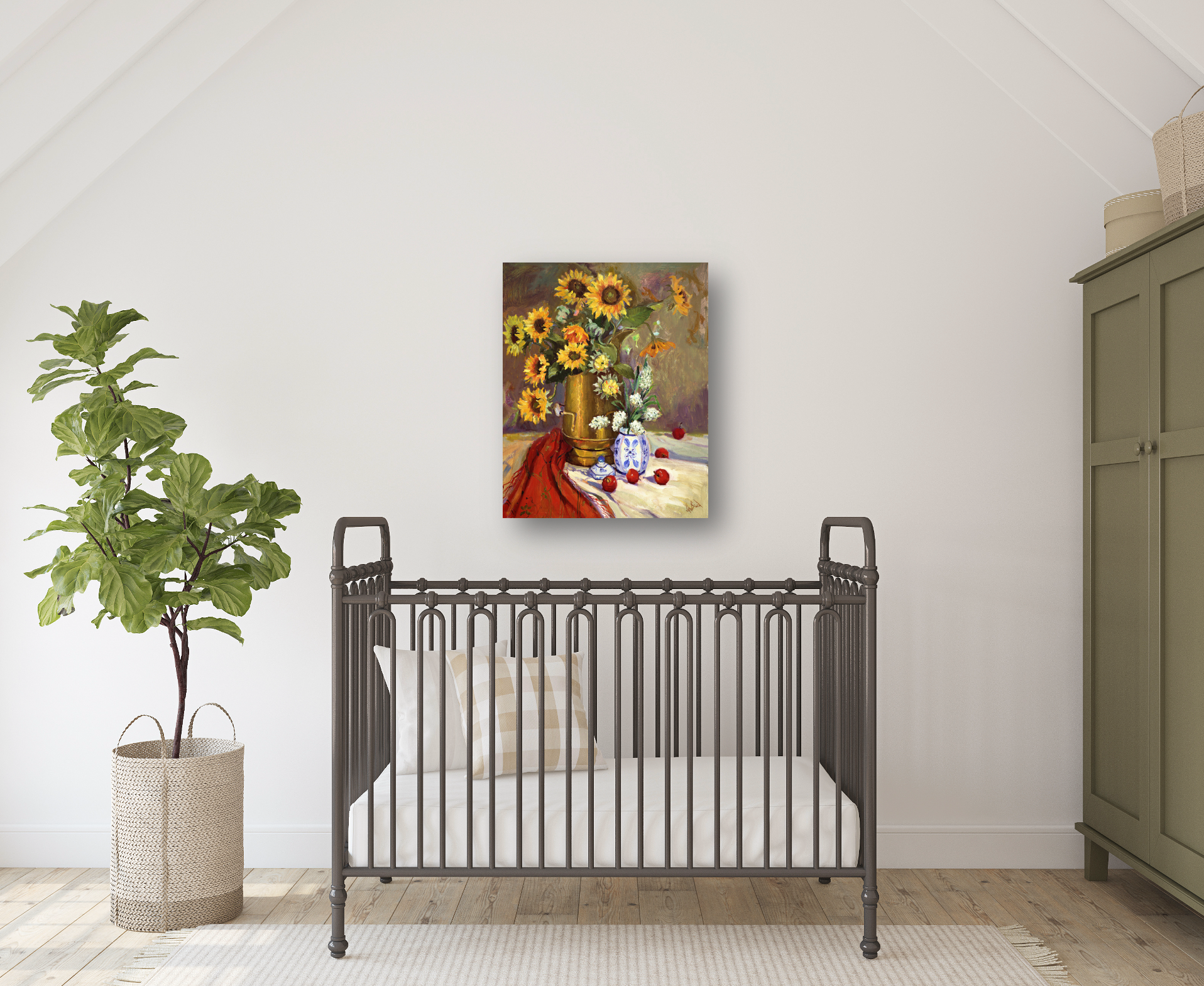 Dark Sunflowers Artist Enhanced Canvas Print by John Beard Collection - product image 4 for Resin Society