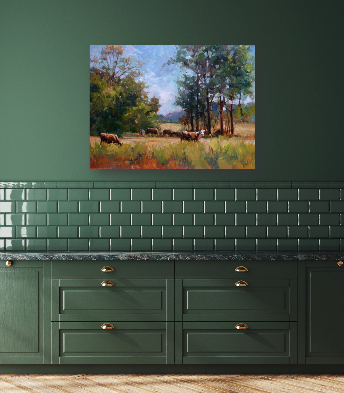 Sunny Pastures Artist Enhanced Canvas Print by John Beard Collection - product image 3 for Resin Society