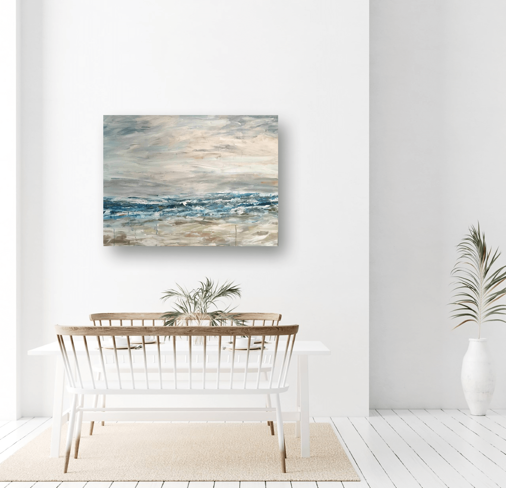 Surfing in the Rain Artist Enhanced Canvas Print by John Beard Collection - product image 3 for Resin Society