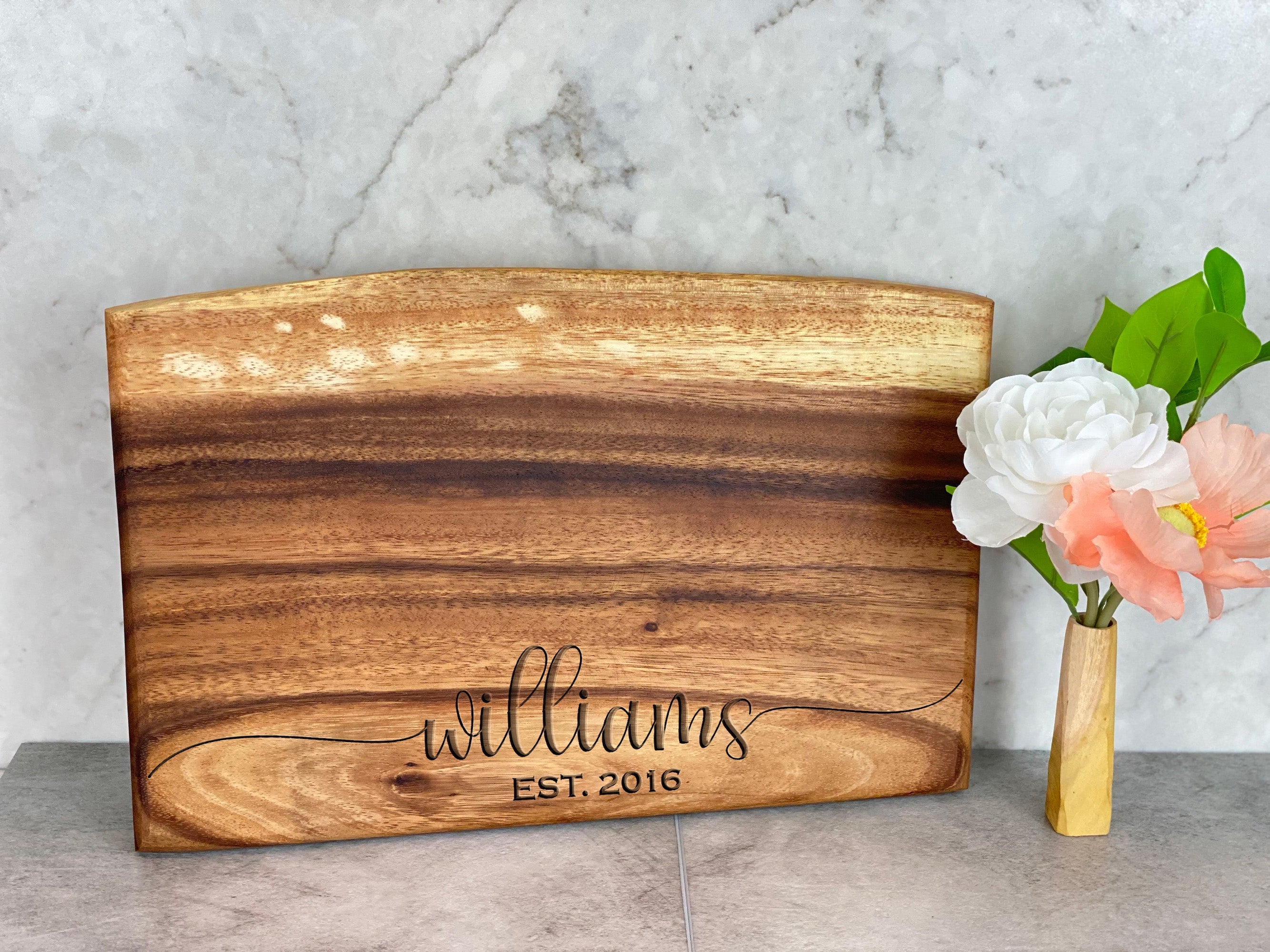 Medium Live Edge Square End Board