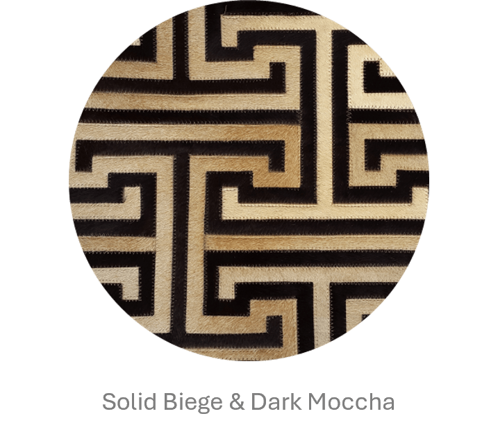 T Model – Maze-Inspired Cowhide Patch Rug by Homelosophy