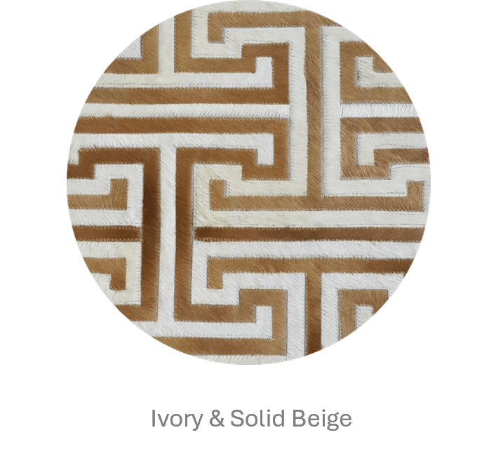T Model – Maze-Inspired Cowhide Patch Rug by Homelosophy