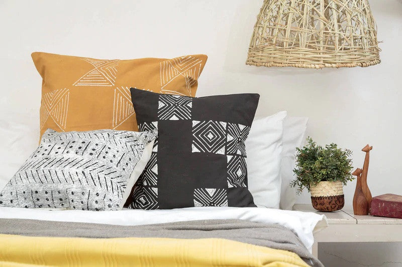 Matika Black Grid Pillow Cover by Mbare Ltd - product image 2 for Resin Society