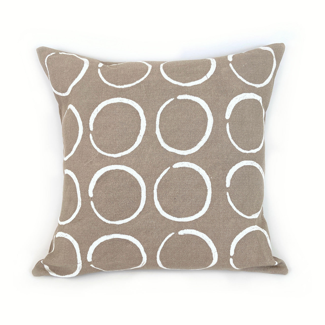 Sadza Circles Pillow - Savanna Beige Cover by Mbare Ltd - main product image for Resin Society