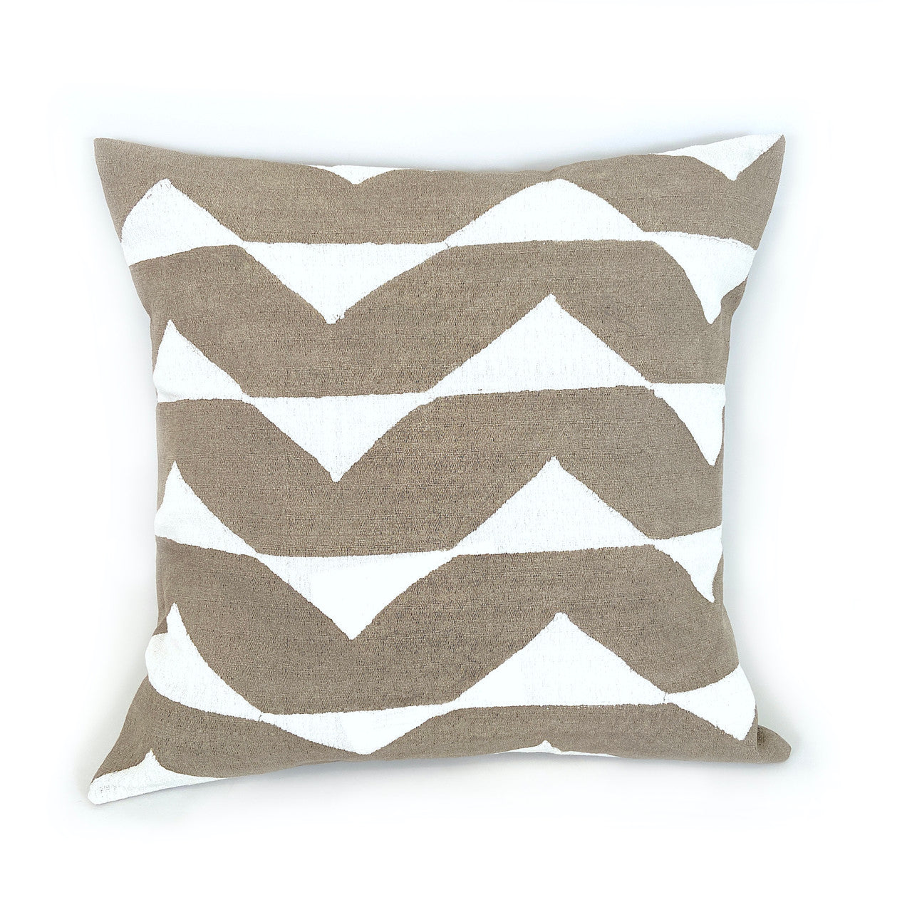 Sadza Triangles Pillow Cover - Savanna Beige by Mbare Ltd - main product image for Resin Society