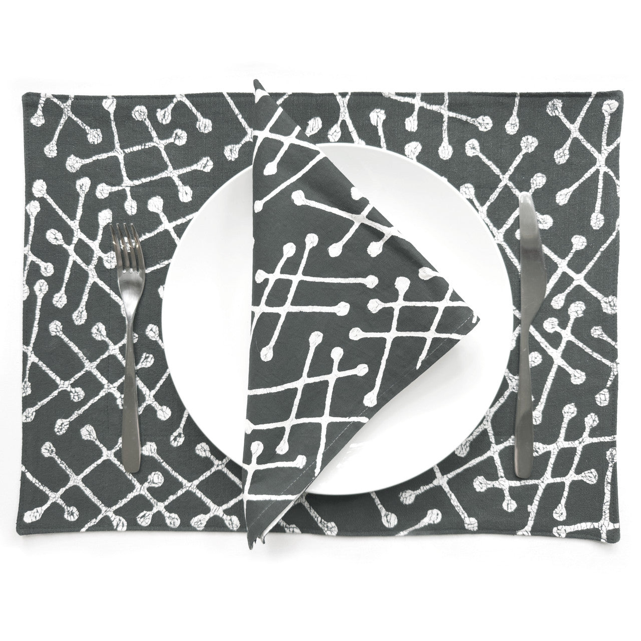 Tsvimbo Gray Placemats - Set of 2 by Mbare Ltd - main product image for Resin Society