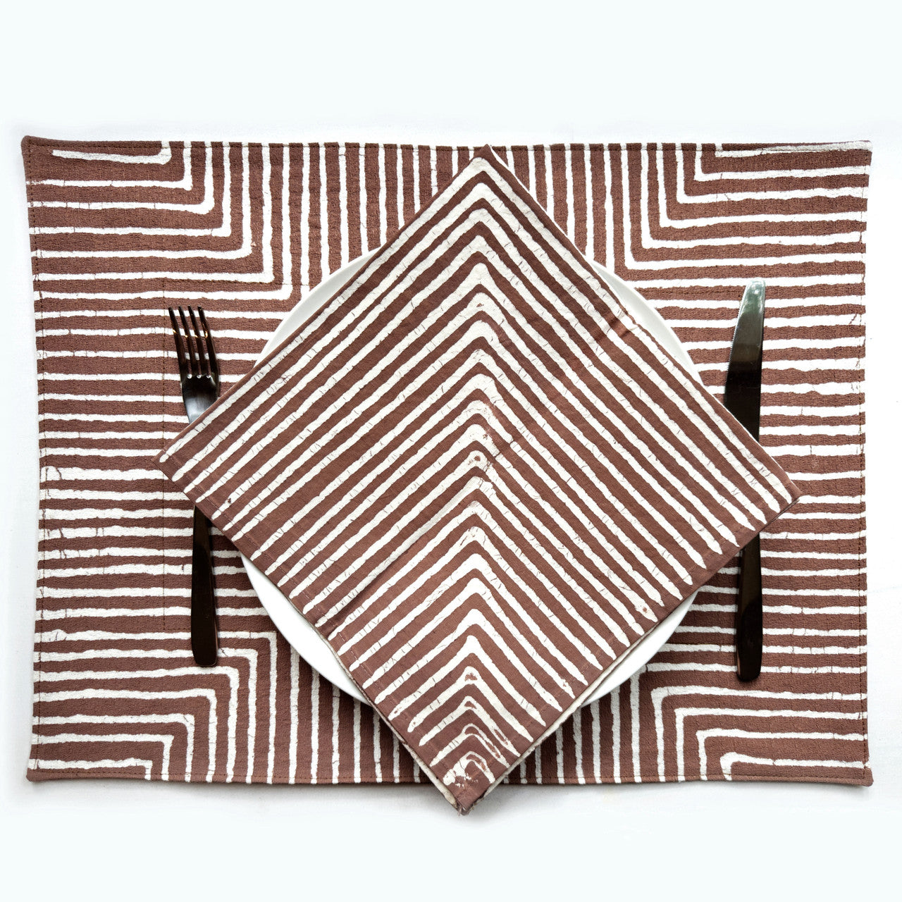 Brown Mitsetse Placemats - Set of 2 by Mbare Ltd - main product image for Resin Society