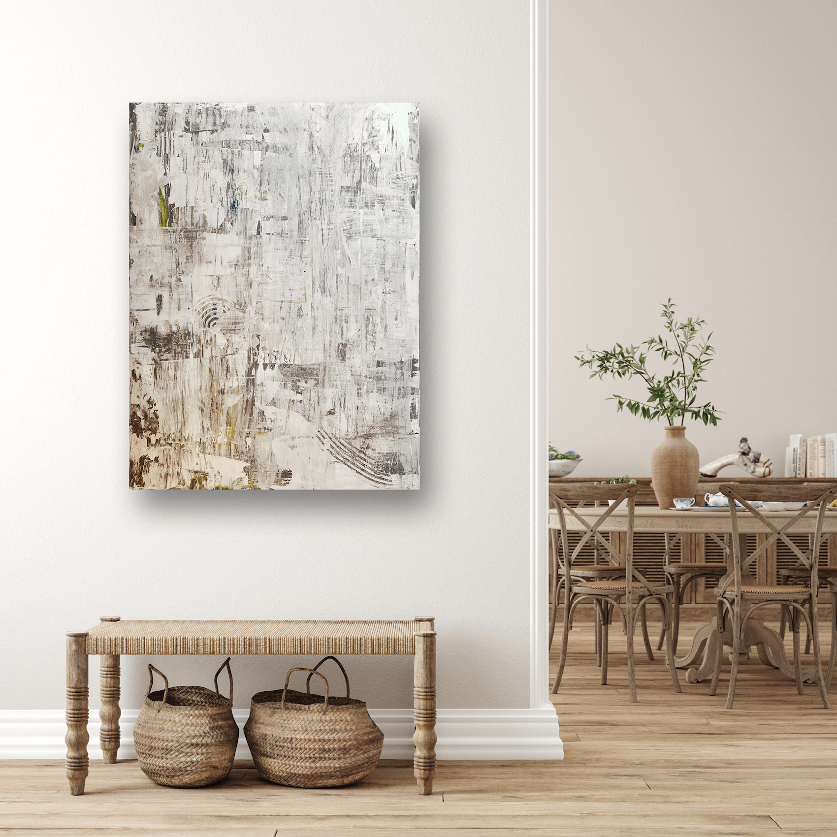 Taupe Gray Abstract Artist Enhanced Canvas Print by John Beard Collection - product image 2 for Resin Society