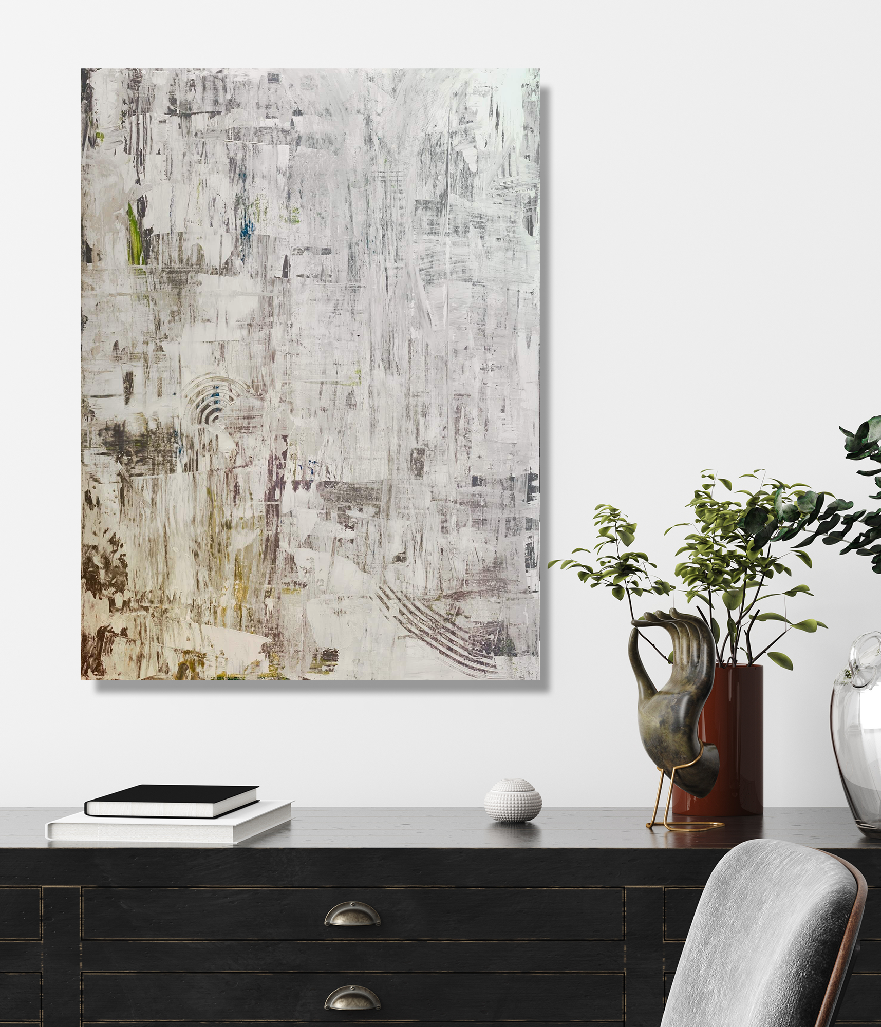 Taupe Gray Abstract Artist Enhanced Canvas Print by John Beard Collection - product image 4 for Resin Society