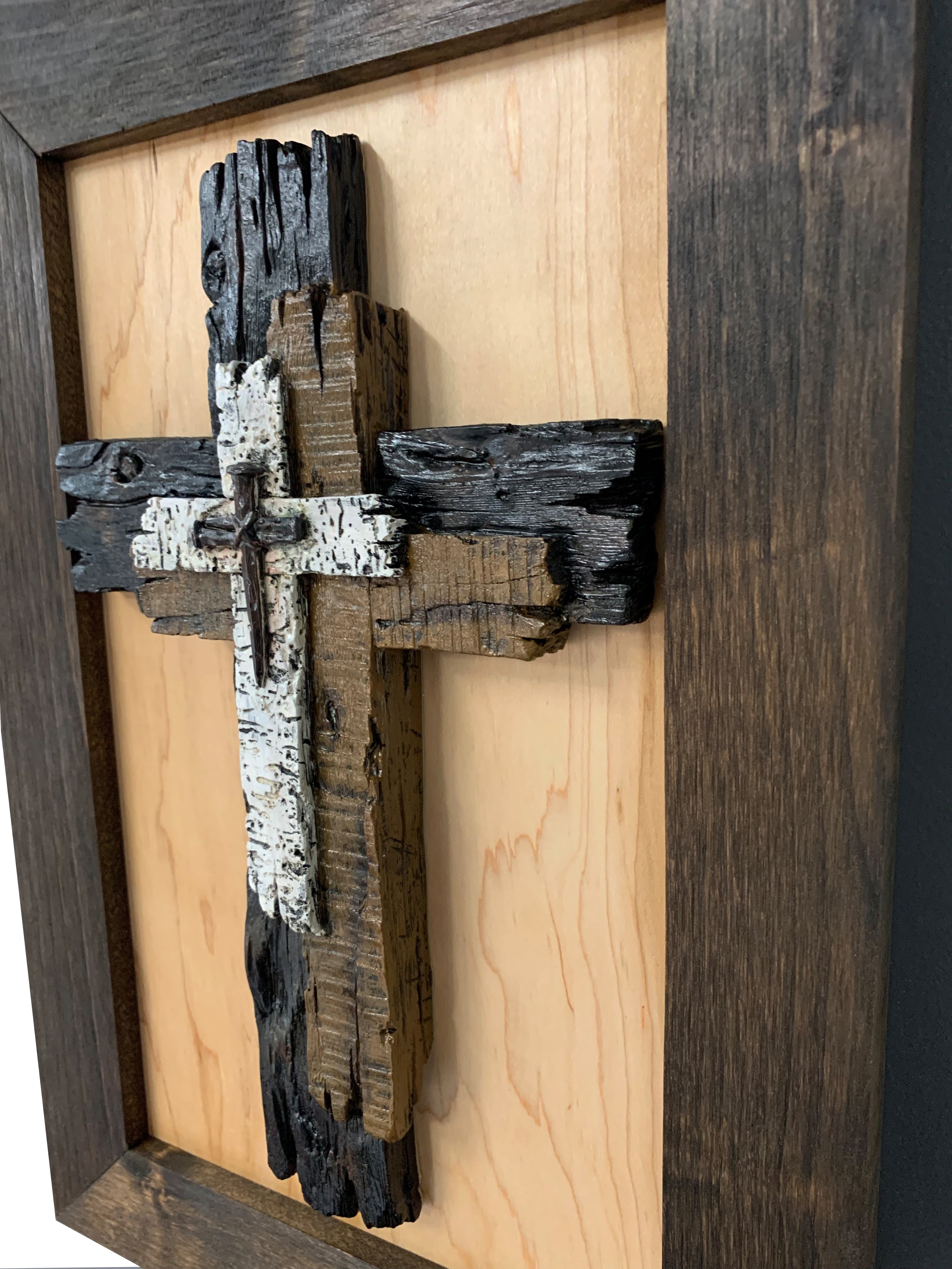 Three Layered Cross Decorative Wall-Mounted Secure Gun Cabinet by Bellewood Designs - product image 14 for Resin Society