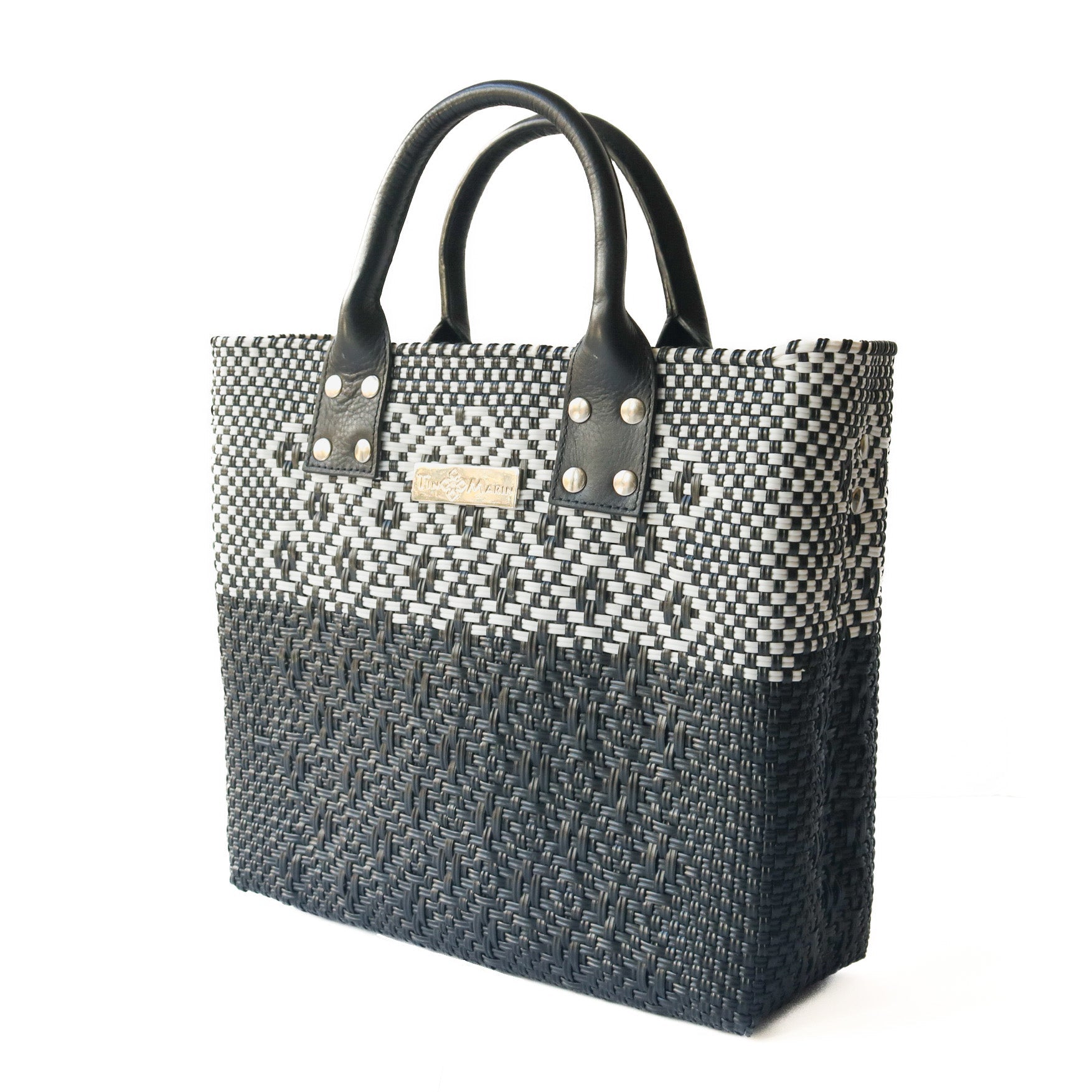 Tin Marin Black Large Woven Crossbody Bag - Black Leather by Tin Marin Brand - product image 2 for Resin Society