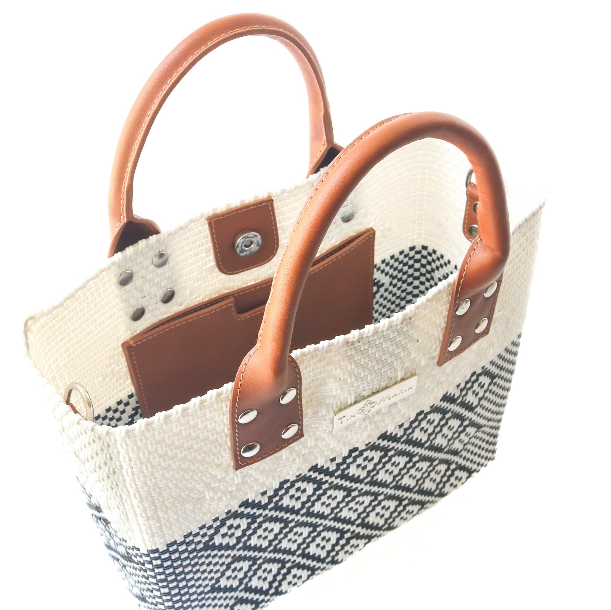 Tin Marin White Large Woven Crossbody Bag - Leather by Tin Marin Brand - product image 4 for Resin Society