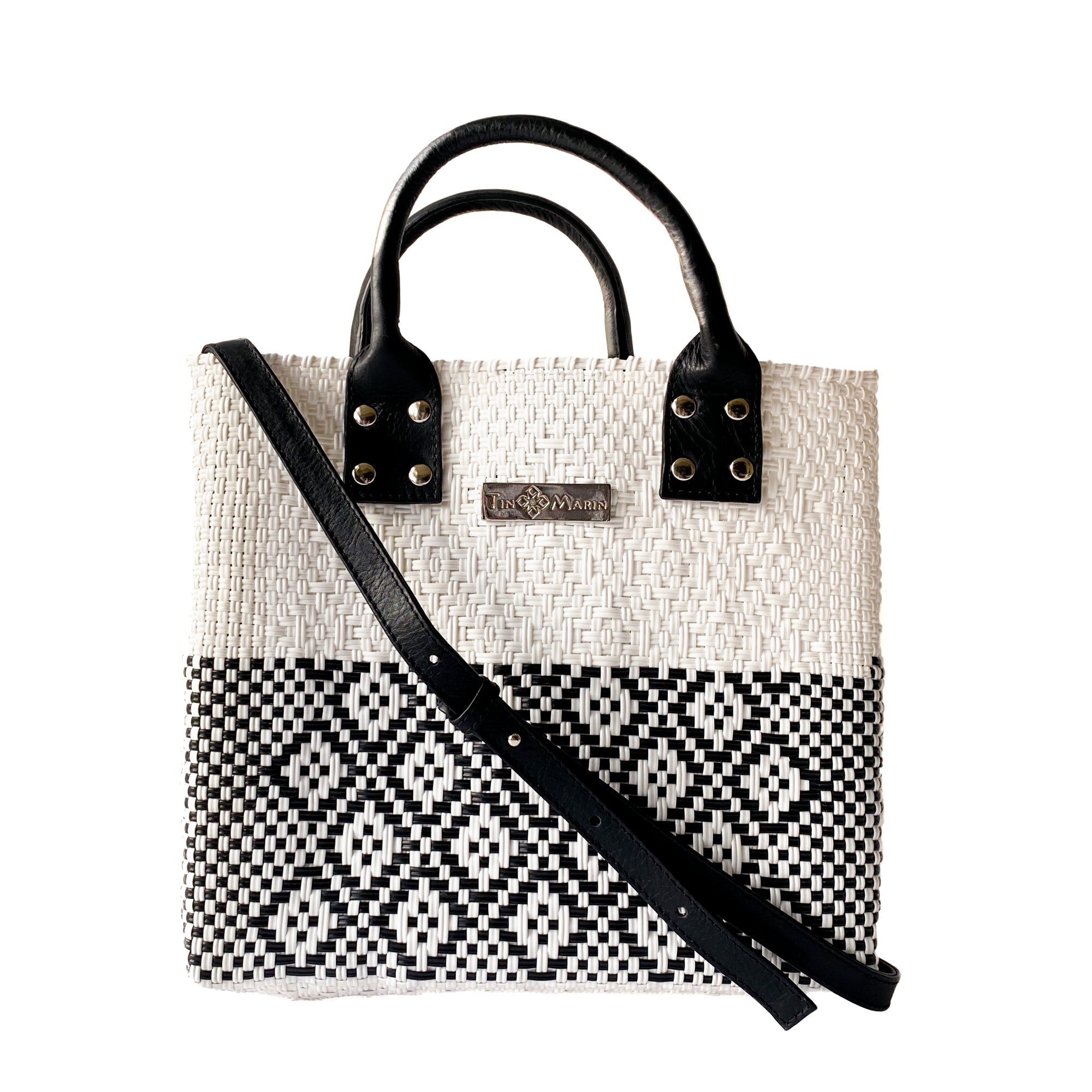 Tin Marin White Large Woven Crossbody Bag - Leather by Tin Marin Brand - product image 8 for Resin Society