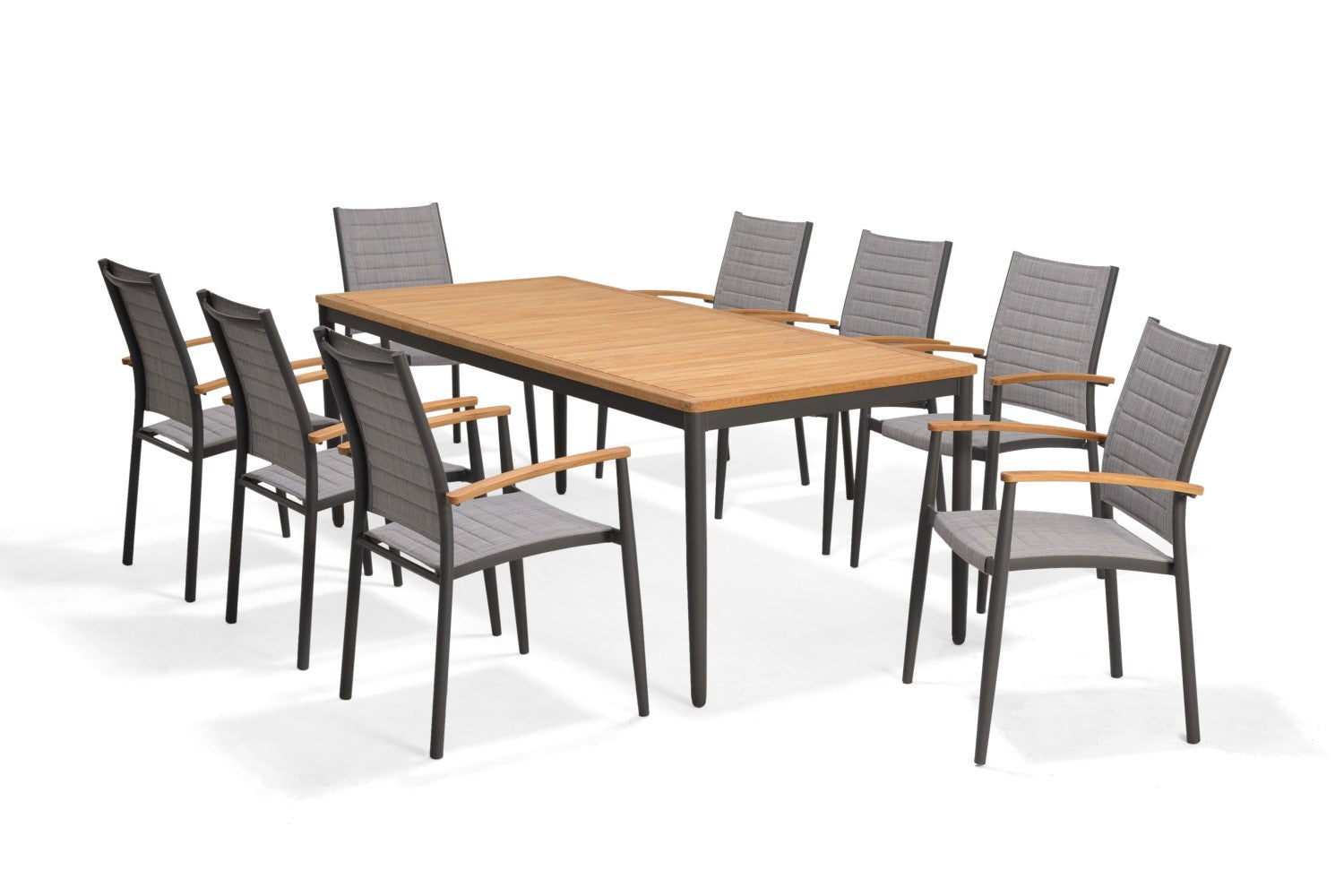 Topaz 9 Piece Teak Big Rectangular Dining Set by LifestyleGarden US - product image 5 for Resin Society