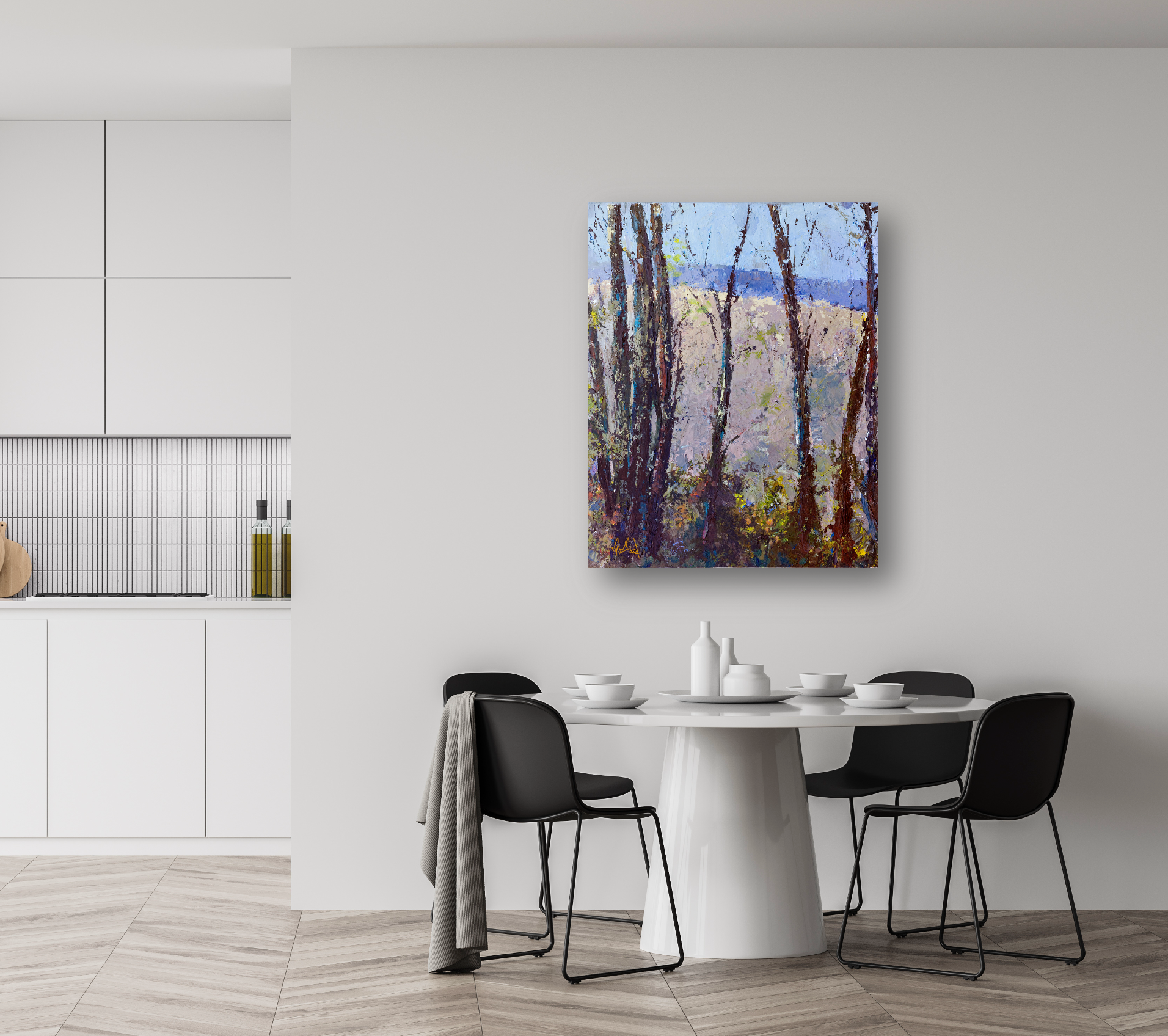 Trees I Artist Enhanced Canvas Print by John Beard Collection - product image 3 for Resin Society