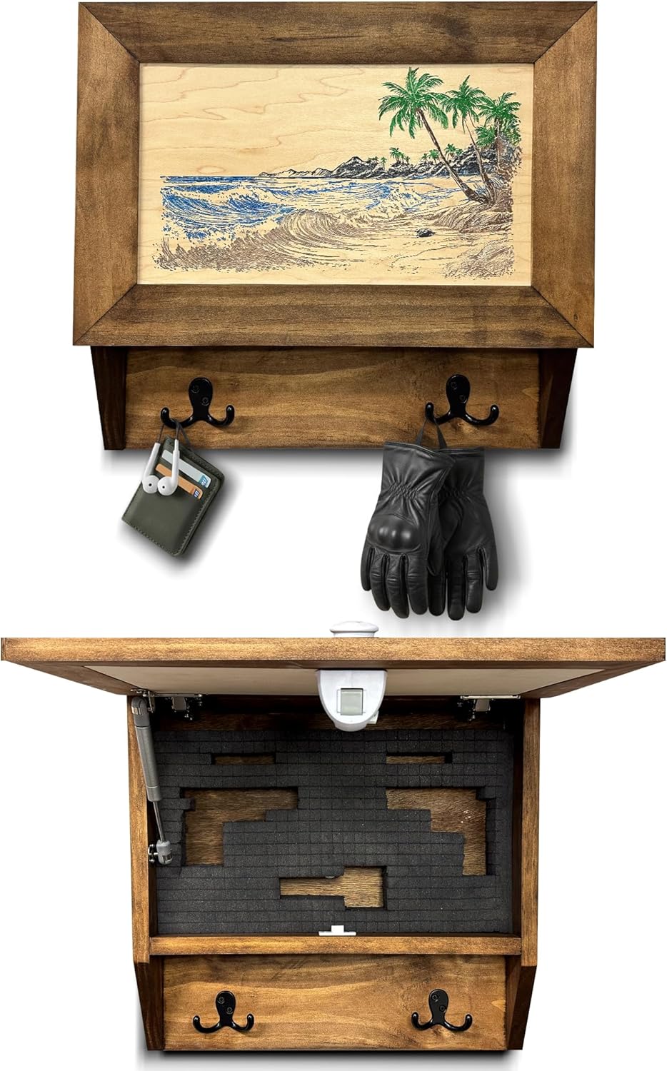 Tropical Paradise Hidden Gun Storage Coat Rack by Bellewood Designs - main product image for Resin Society