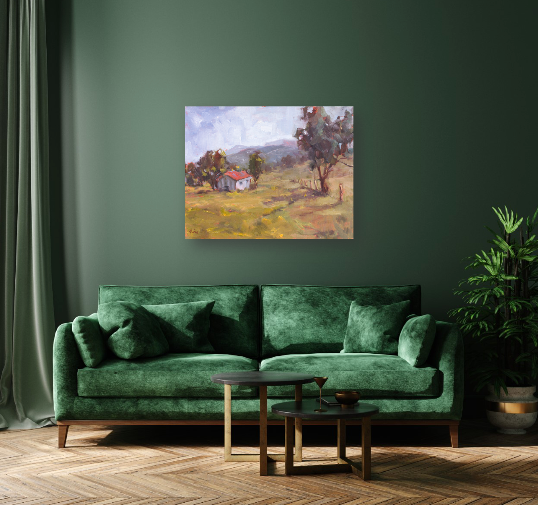 Tuscan Cottage Artist Enhanced Canvas Print by John Beard Collection - product image 4 for Resin Society