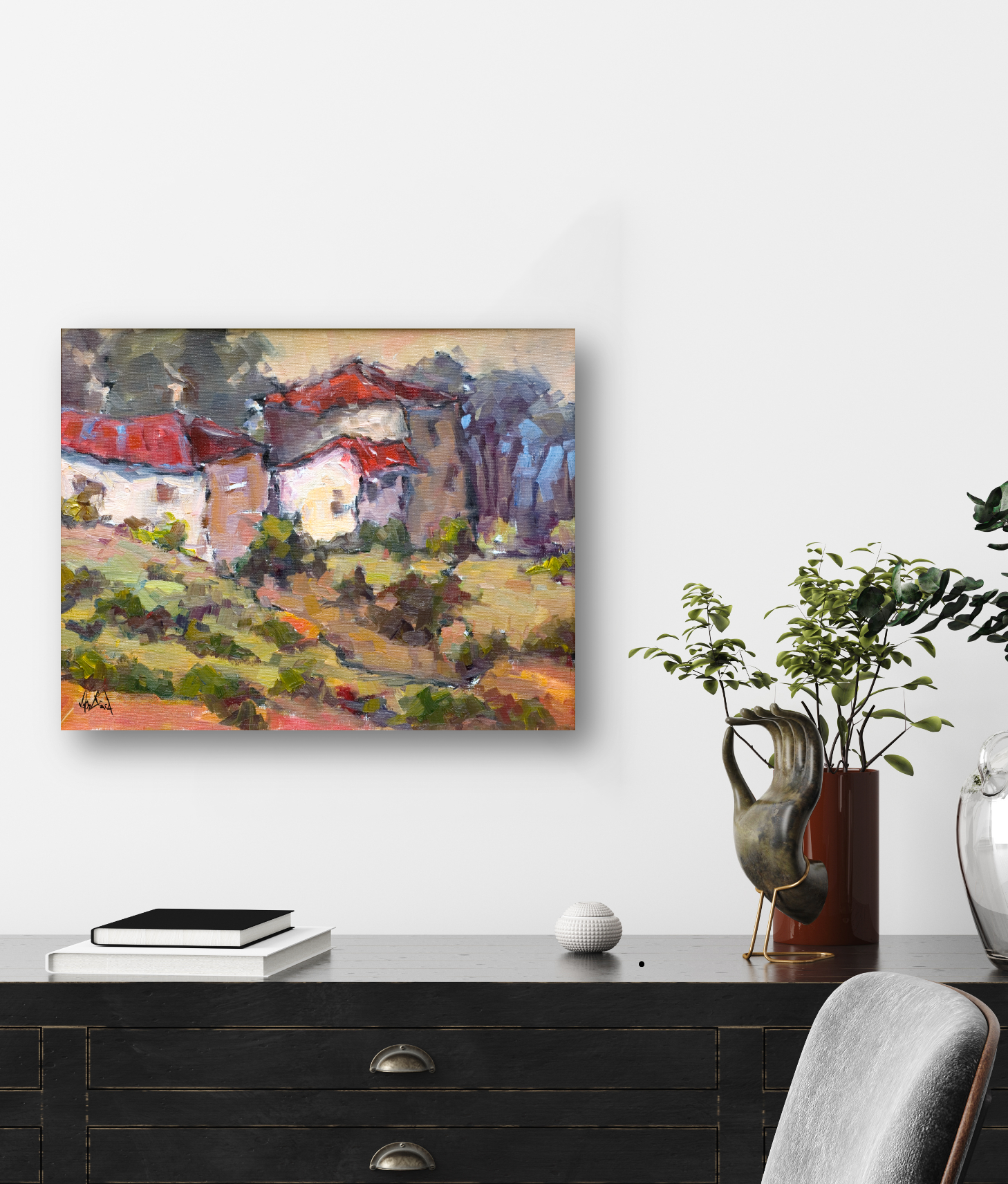 Tuscan Farmhouse Artist Enhanced Canvas Print by John Beard Collection - product image 2 for Resin Society