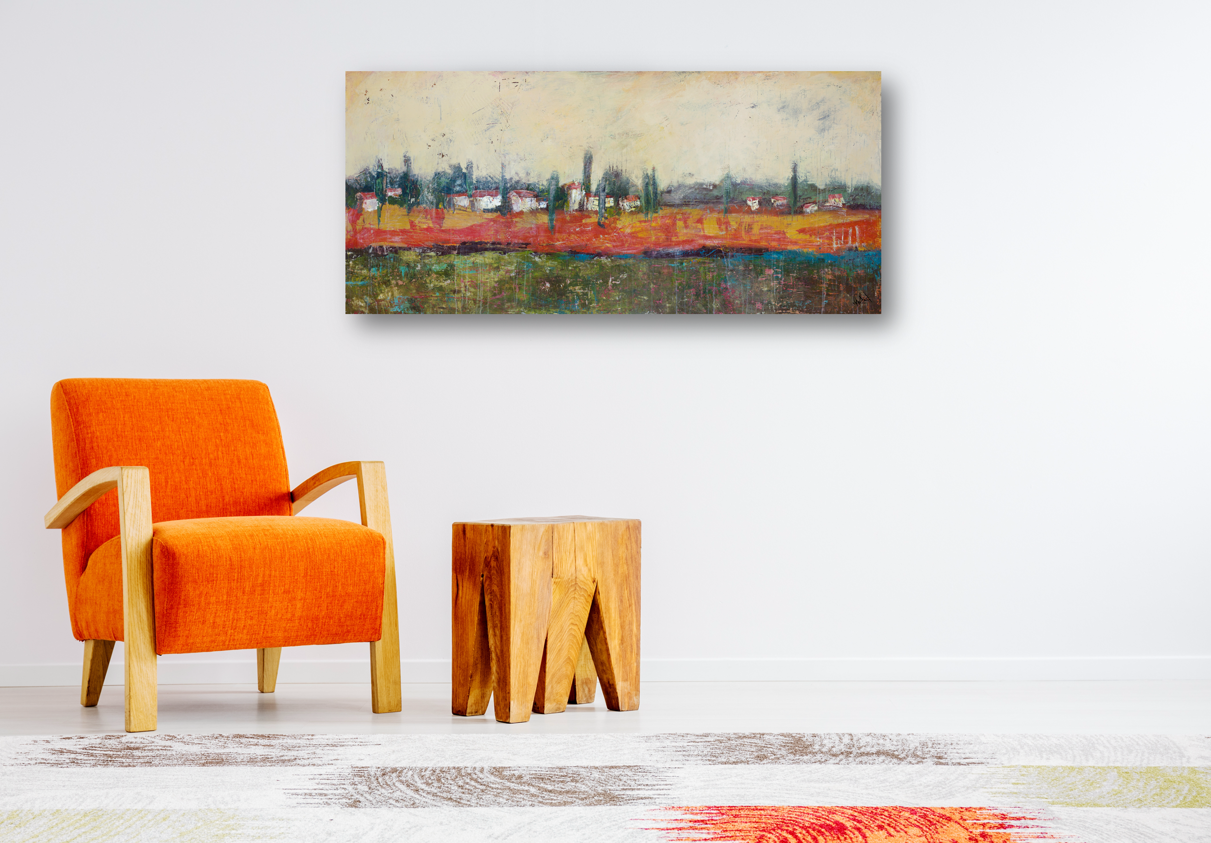 Tuscan Village Artist Enhanced Canvas Print by John Beard Collection - product image 2 for Resin Society