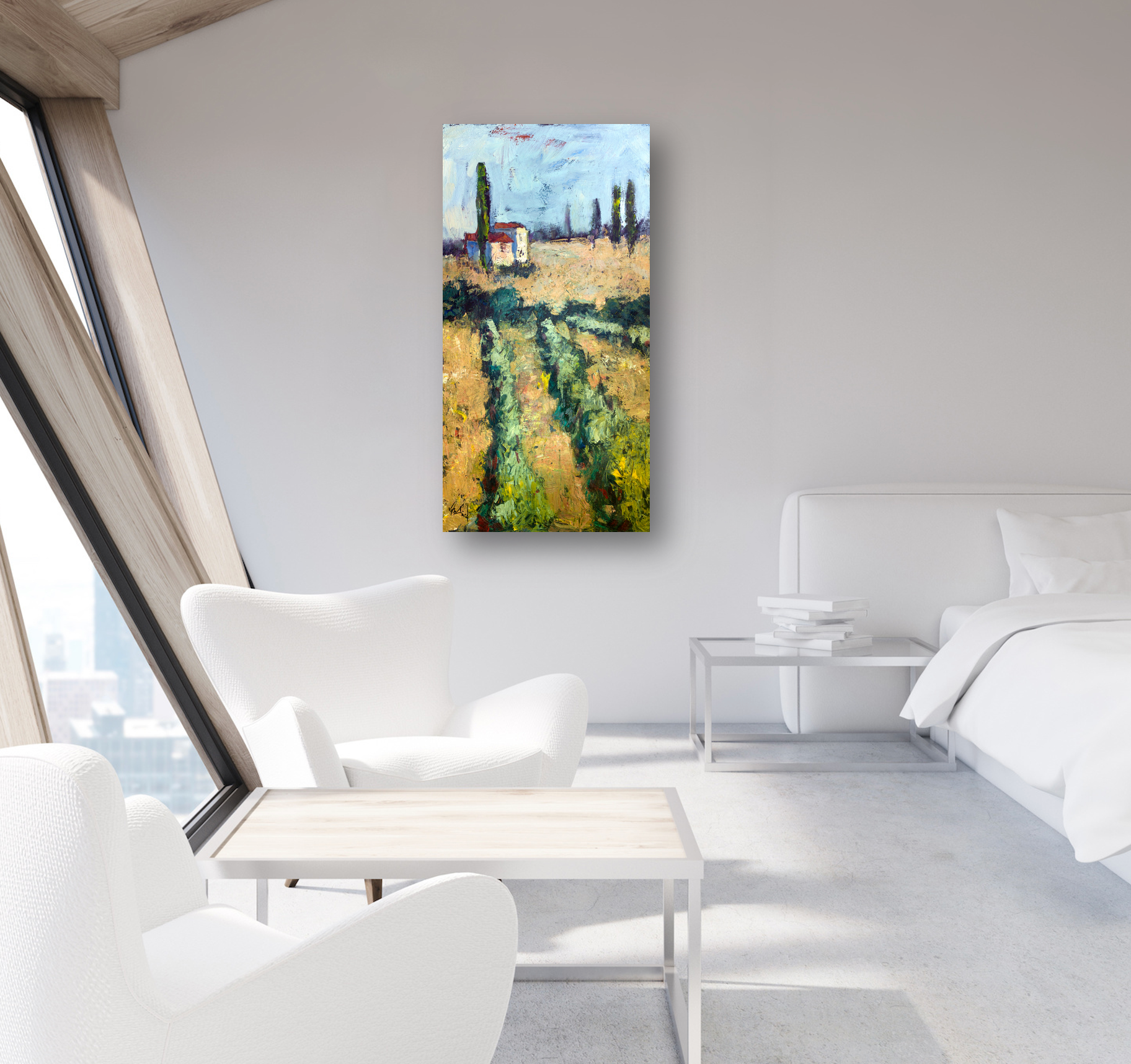 Tuscan Vineyard Artist Enhanced Canvas Print by John Beard Collection - product image 3 for Resin Society