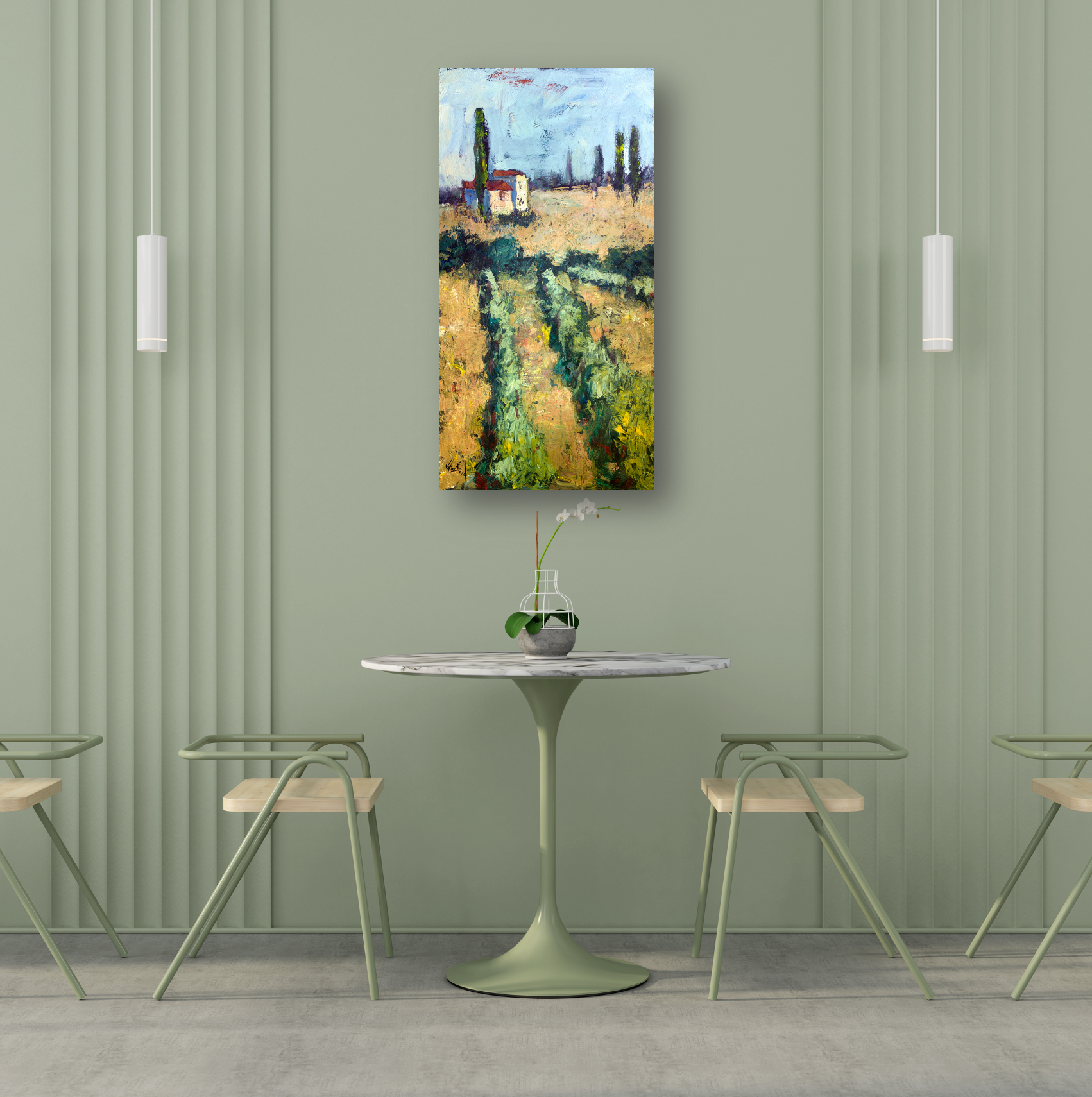 Tuscan Vineyard Artist Enhanced Canvas Print by John Beard Collection - product image 4 for Resin Society