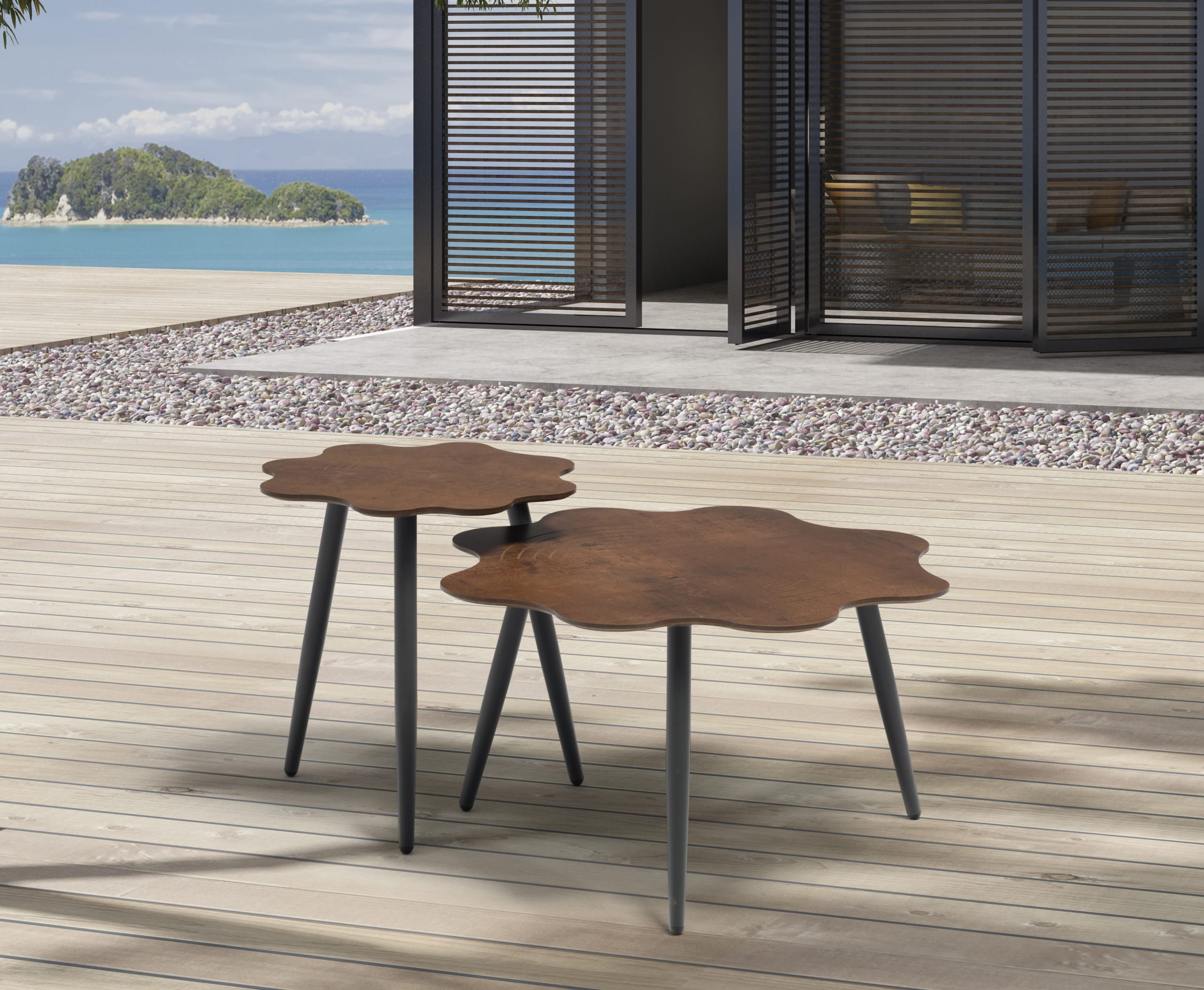 Flora Outdoor Side Table detail image - Resin Society