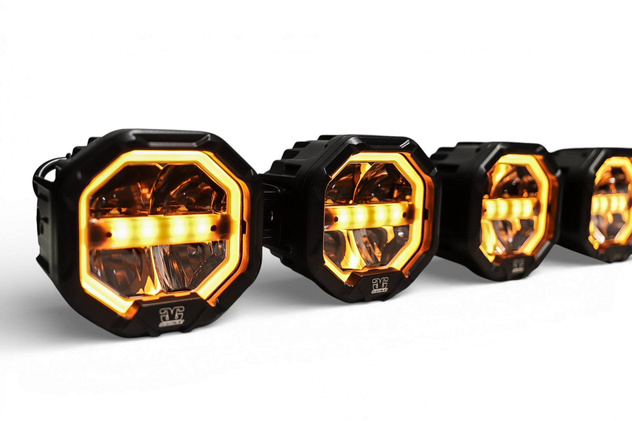 2 Light U-Con Interlocking Off Road LED Pod With Amber or White DRL Running Light