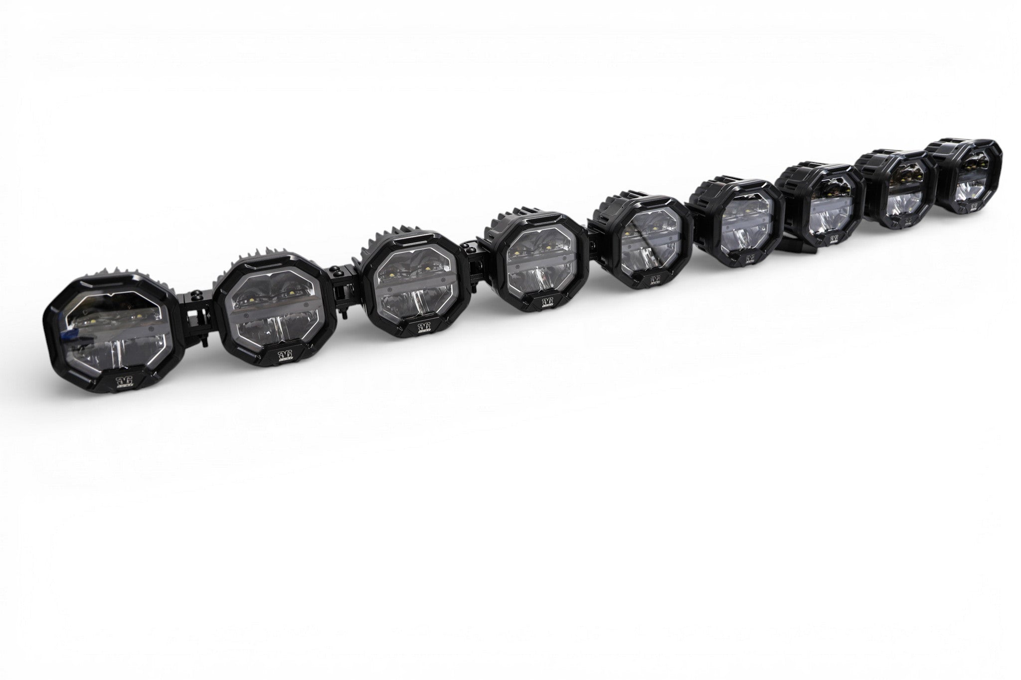 9 Light U-Con Interlocking Off Road LED Pod With Amber or White DRL by GGLighting - main product image for Resin Society