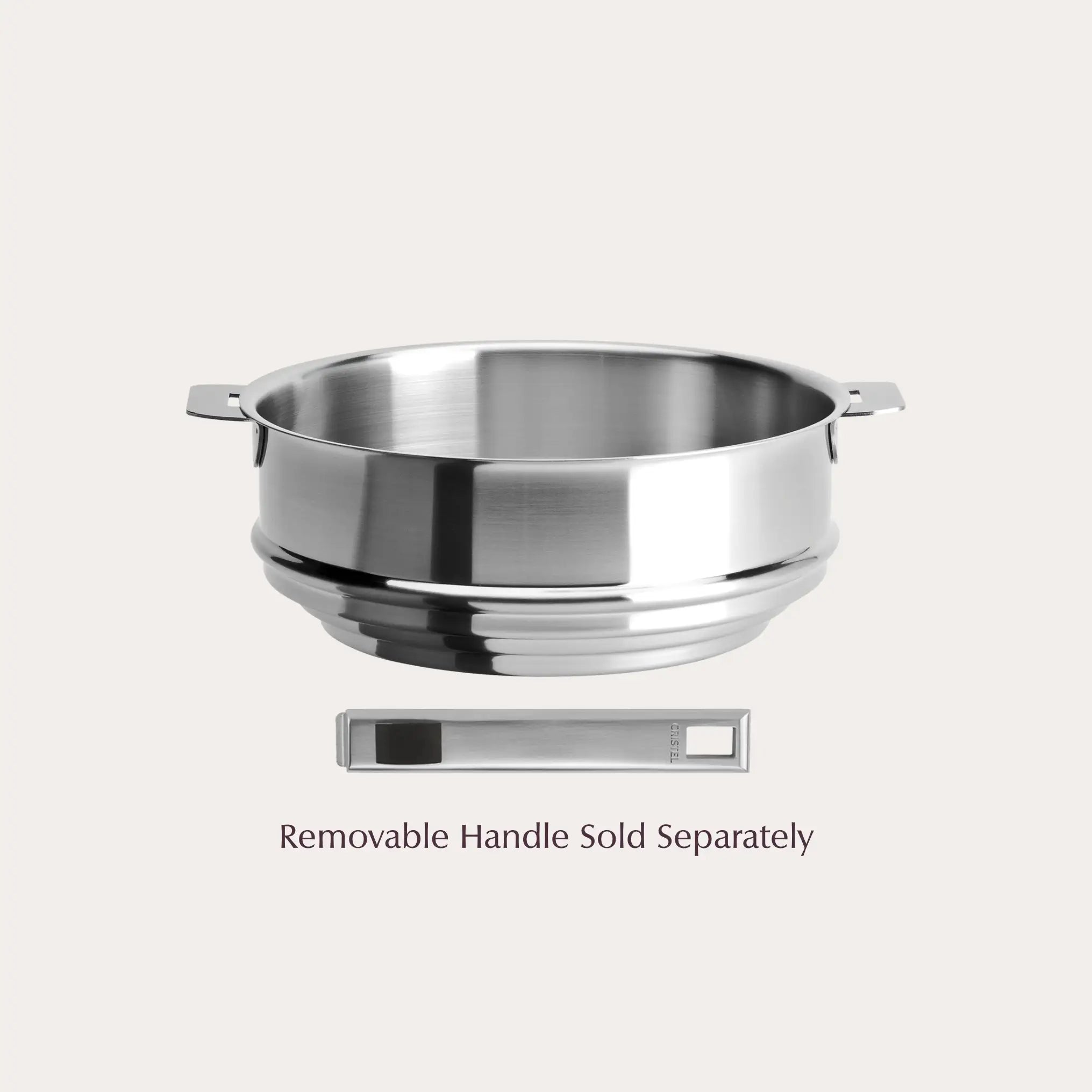 Stainless steel Universal Steamer with brushed finish by CRISTEL USA