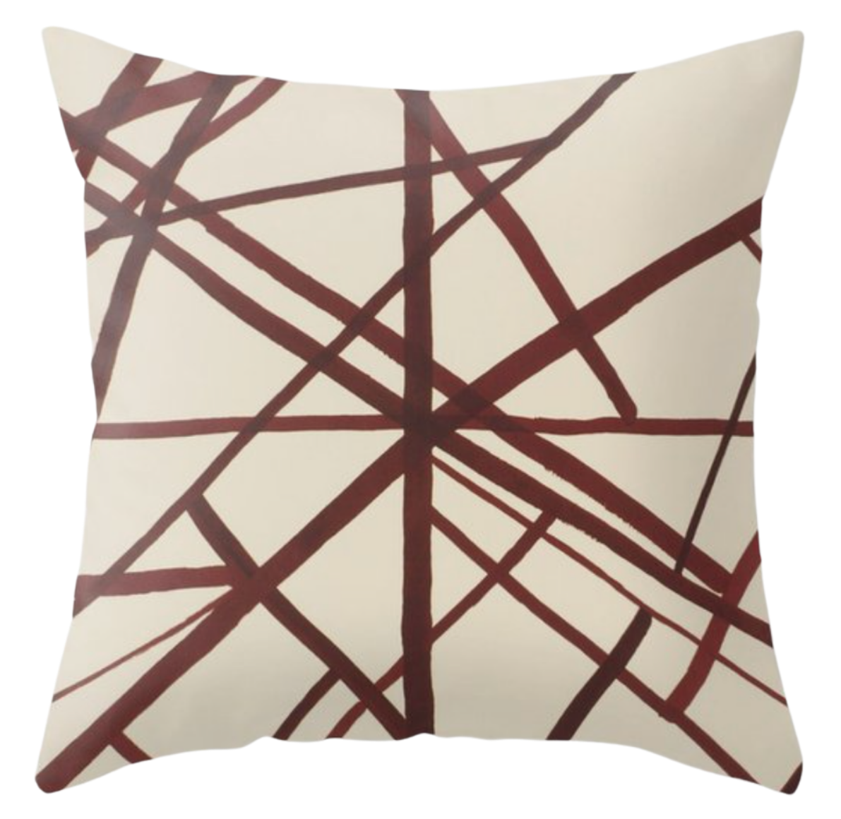 Channels Pillow Cover in Plum displayed with a soft texture and ivory linen backing