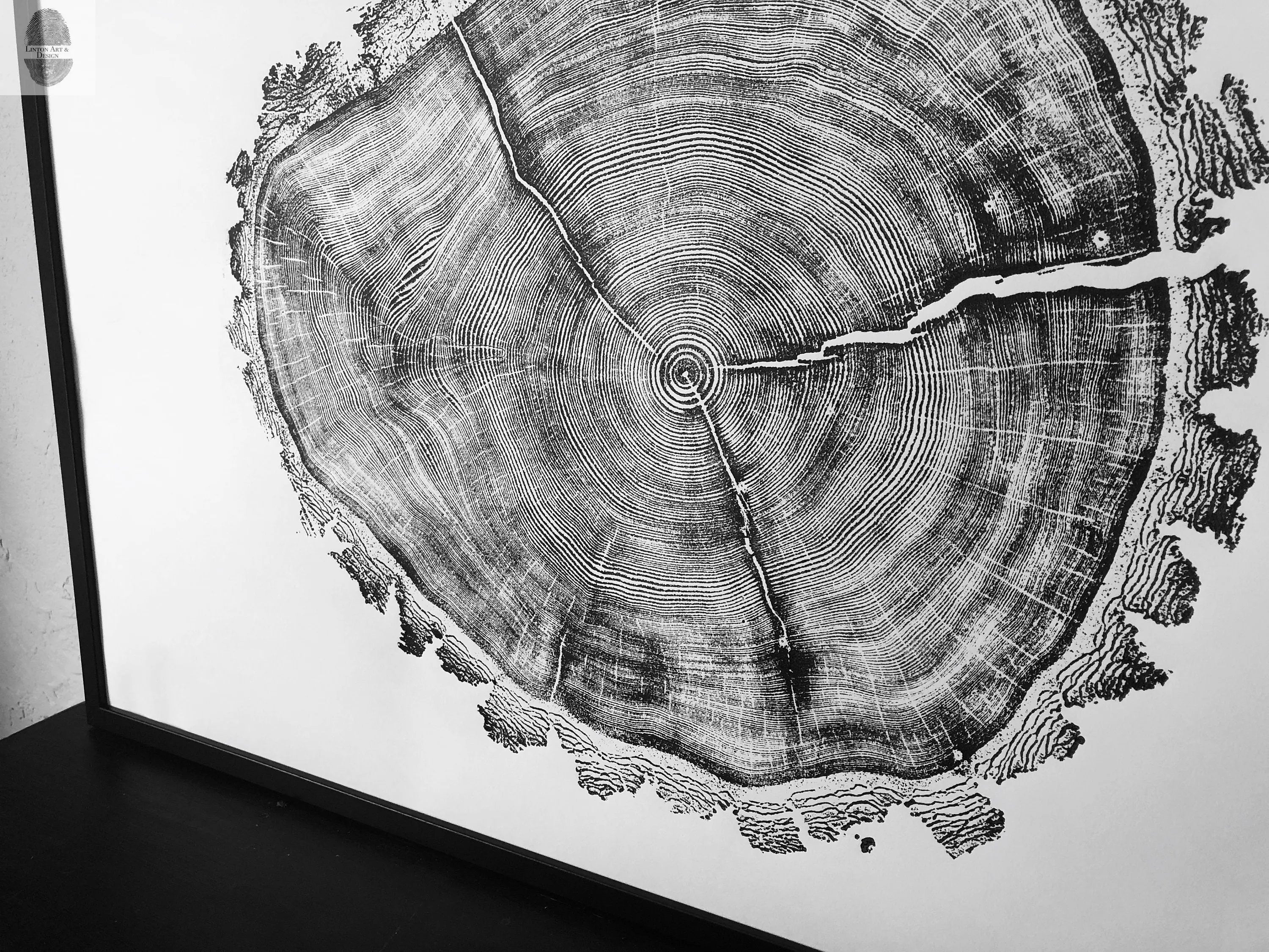 Utah Art, Tree Ring Print, Natural Wood Slice Wall Art by lintonart