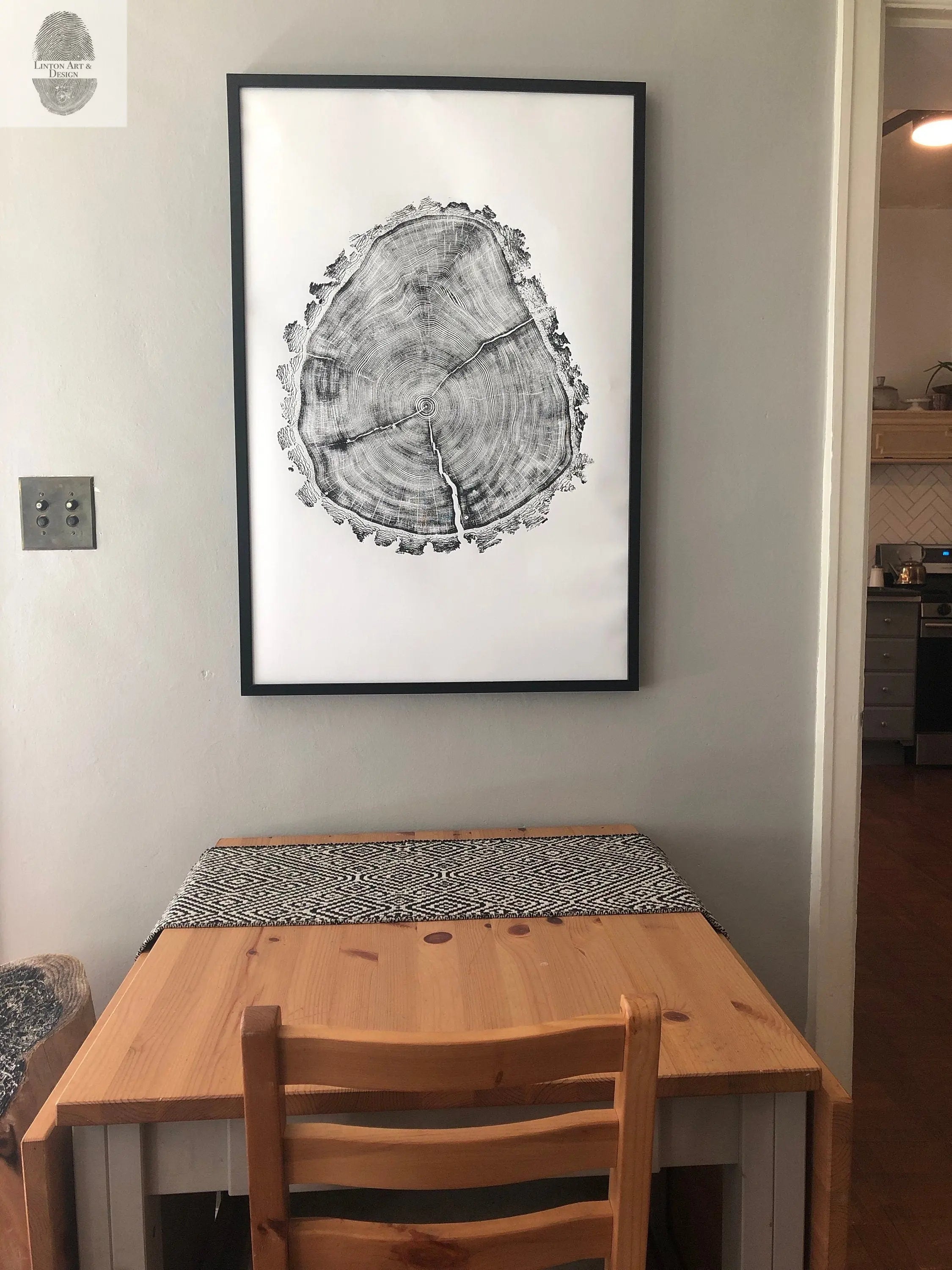 Utah Art, Tree Ring Print, Natural Wood Slice Wall Art by lintonart