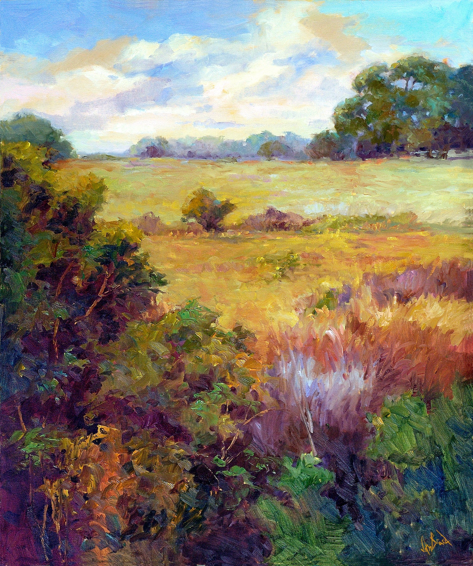 View of the Marsh Artist Enhanced Canvas Print by John Beard Collection - main product image for Resin Society