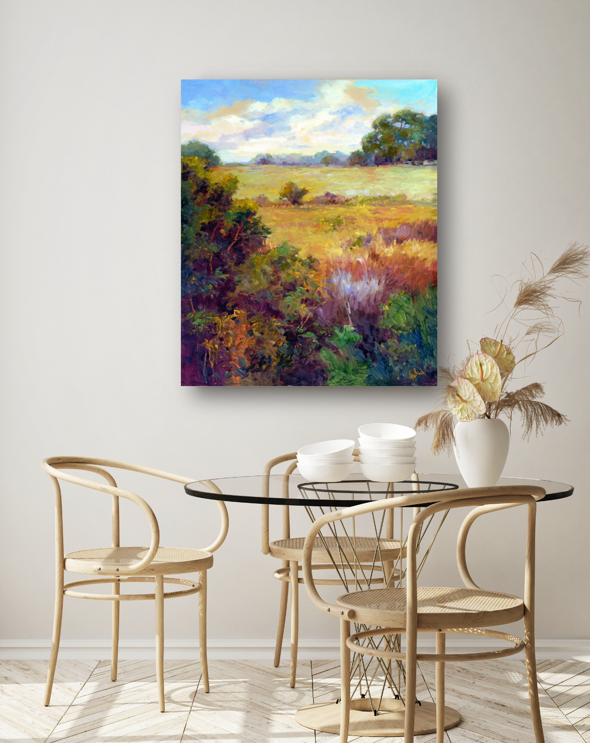 View of the Marsh Artist Enhanced Canvas Print by John Beard Collection - product image 2 for Resin Society