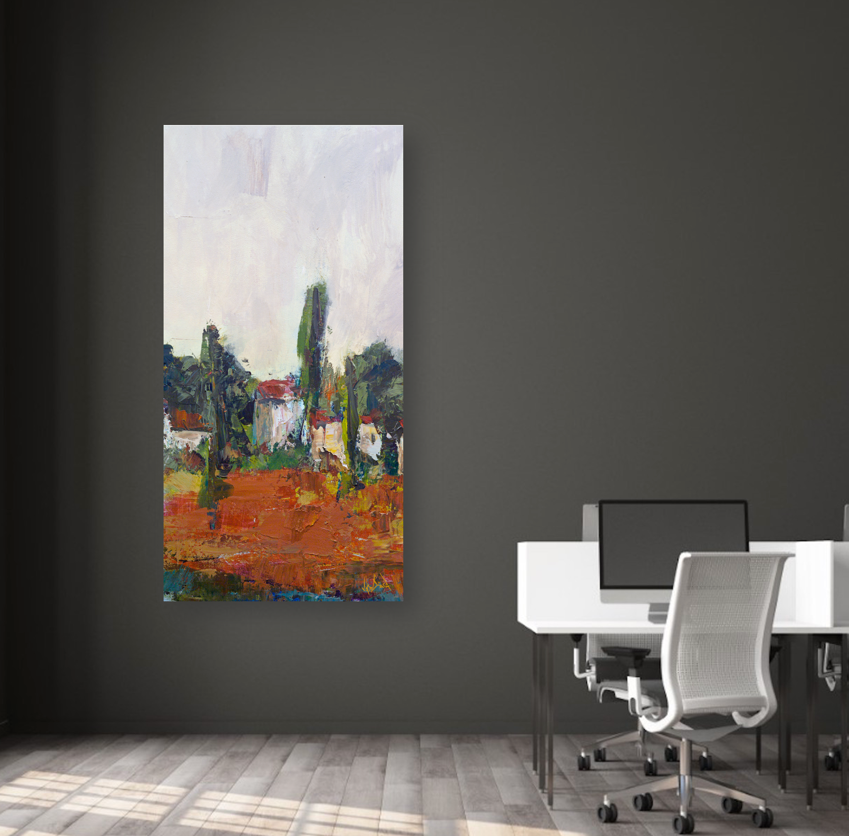 Village II Artist Enhanced Canvas Print by John Beard Collection - product image 4 for Resin Society
