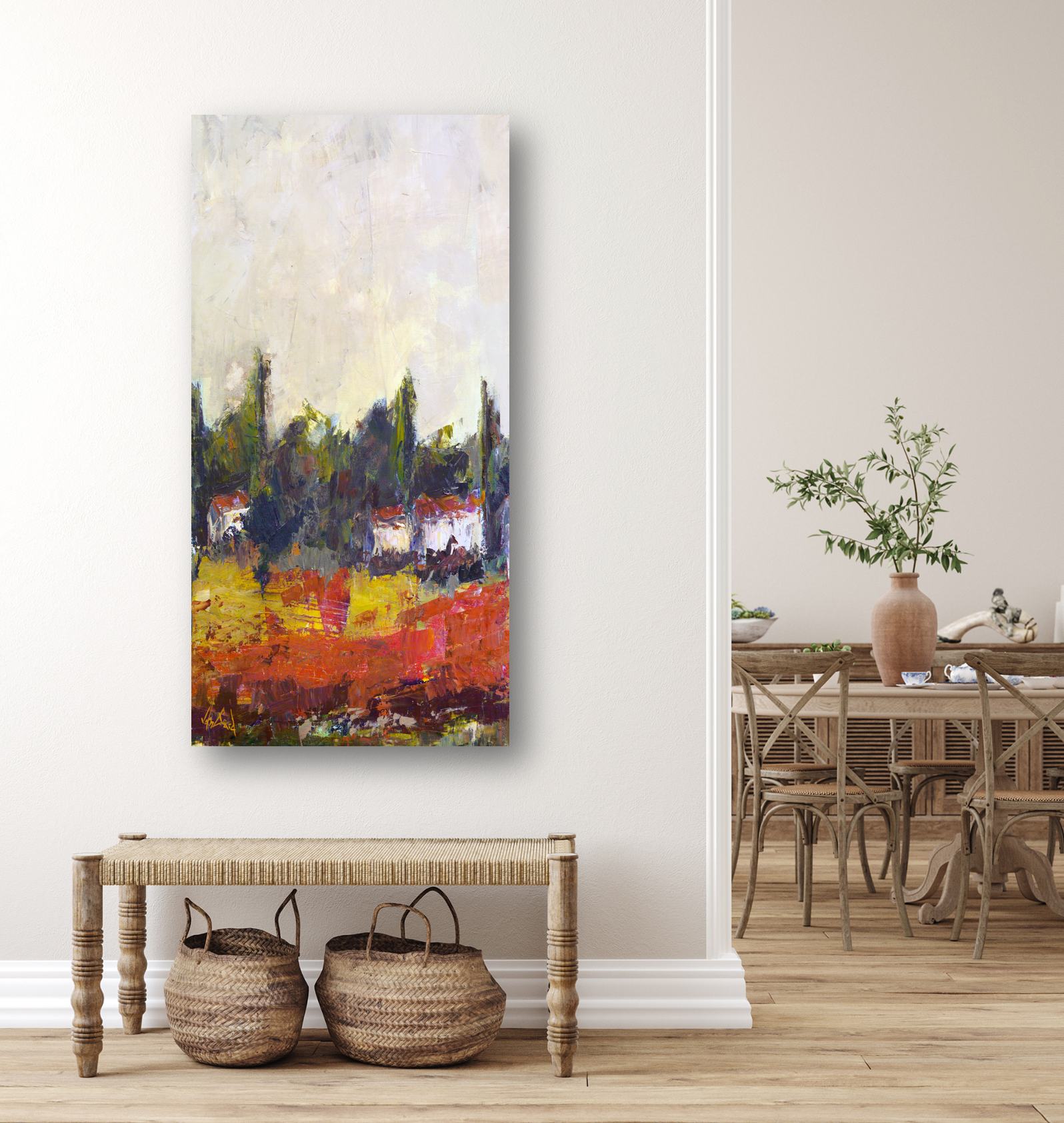 Village III Artist Enhanced Canvas Print by John Beard Collection - product image 4 for Resin Society
