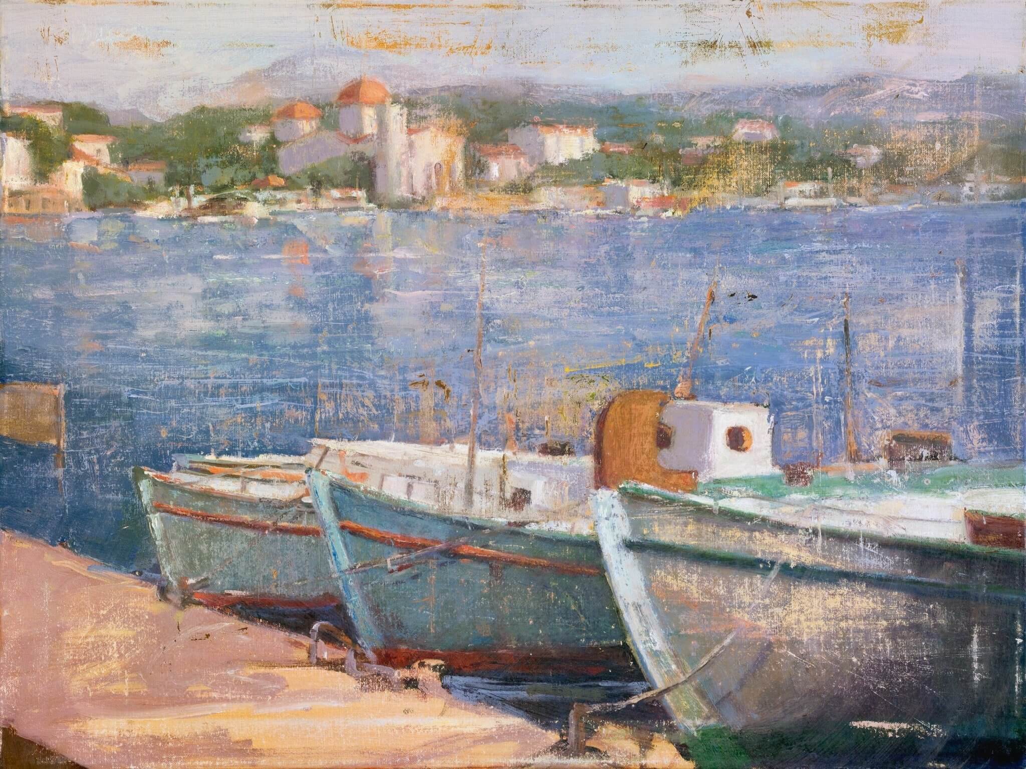 Vintage Boats Artist Enhanced Canvas Print by John Beard Collection - main product image for Resin Society