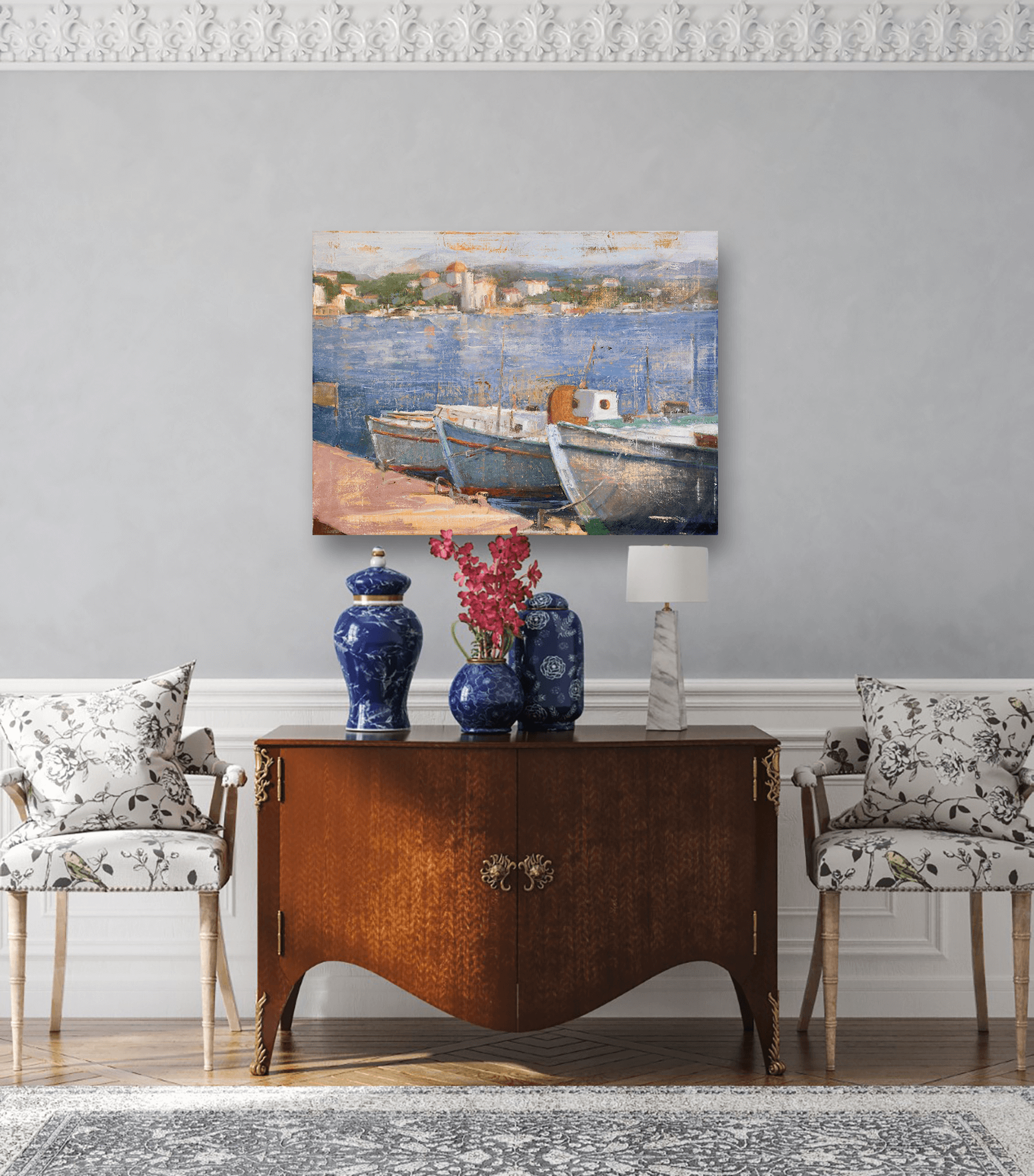 Vintage Boats Artist Enhanced Canvas Print by John Beard Collection - product image 3 for Resin Society