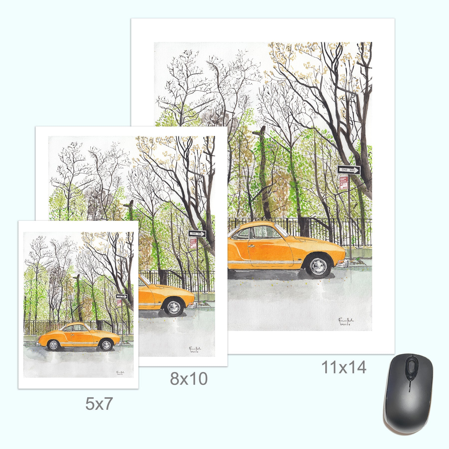 Volkswagen Karmann Ghia, Classic Car, Painting by Art By Francis - product image 6 for Resin Society