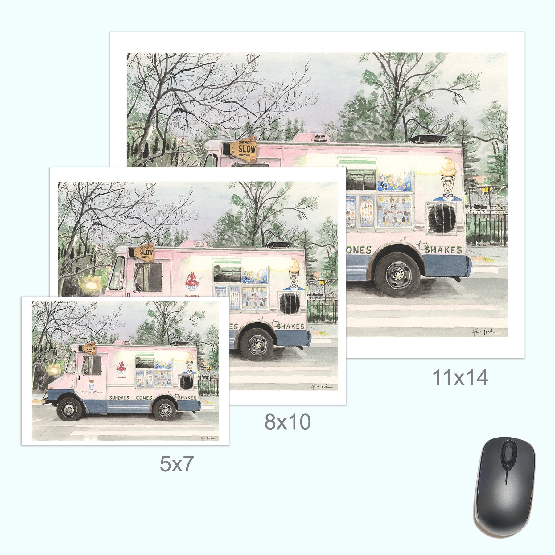 Mister Softee at Dusk, Street Scene by Art By Francis - product image 5 for Resin Society