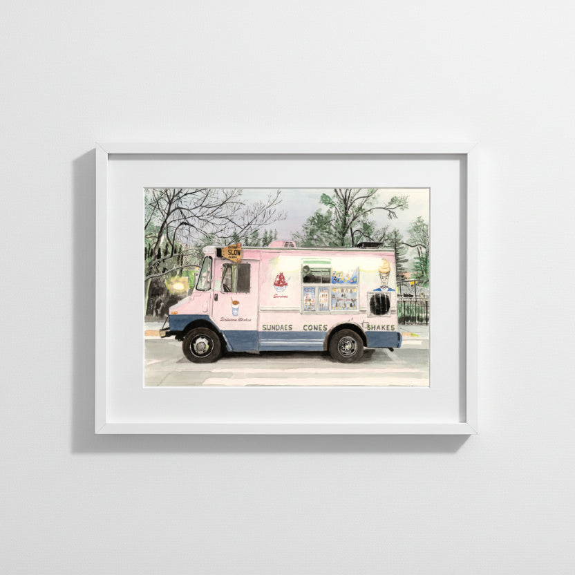 Mister Softee at Dusk, Street Scene by Art By Francis - main product image for Resin Society