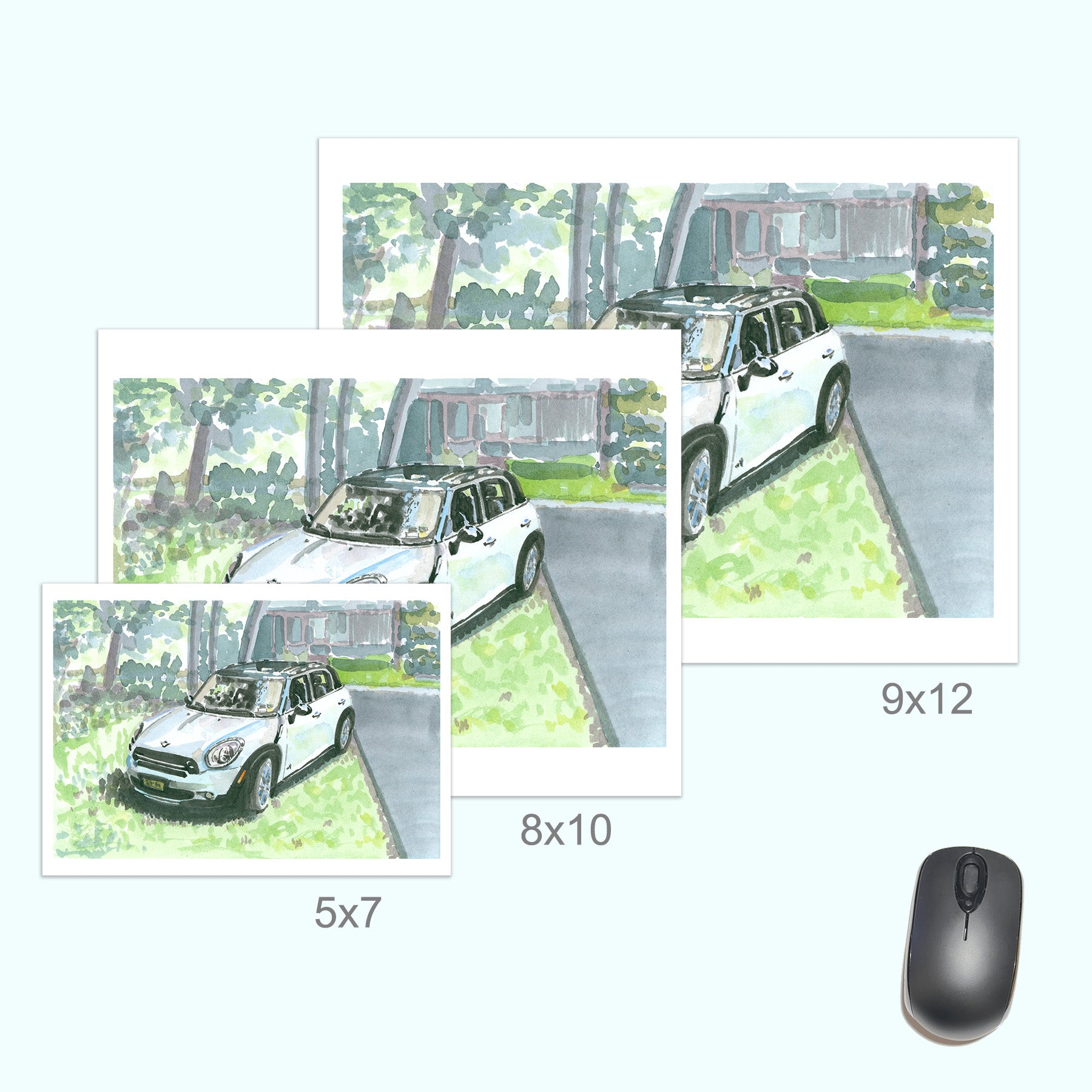 Mini Cooper Countryman Painting, Cute Car, Print