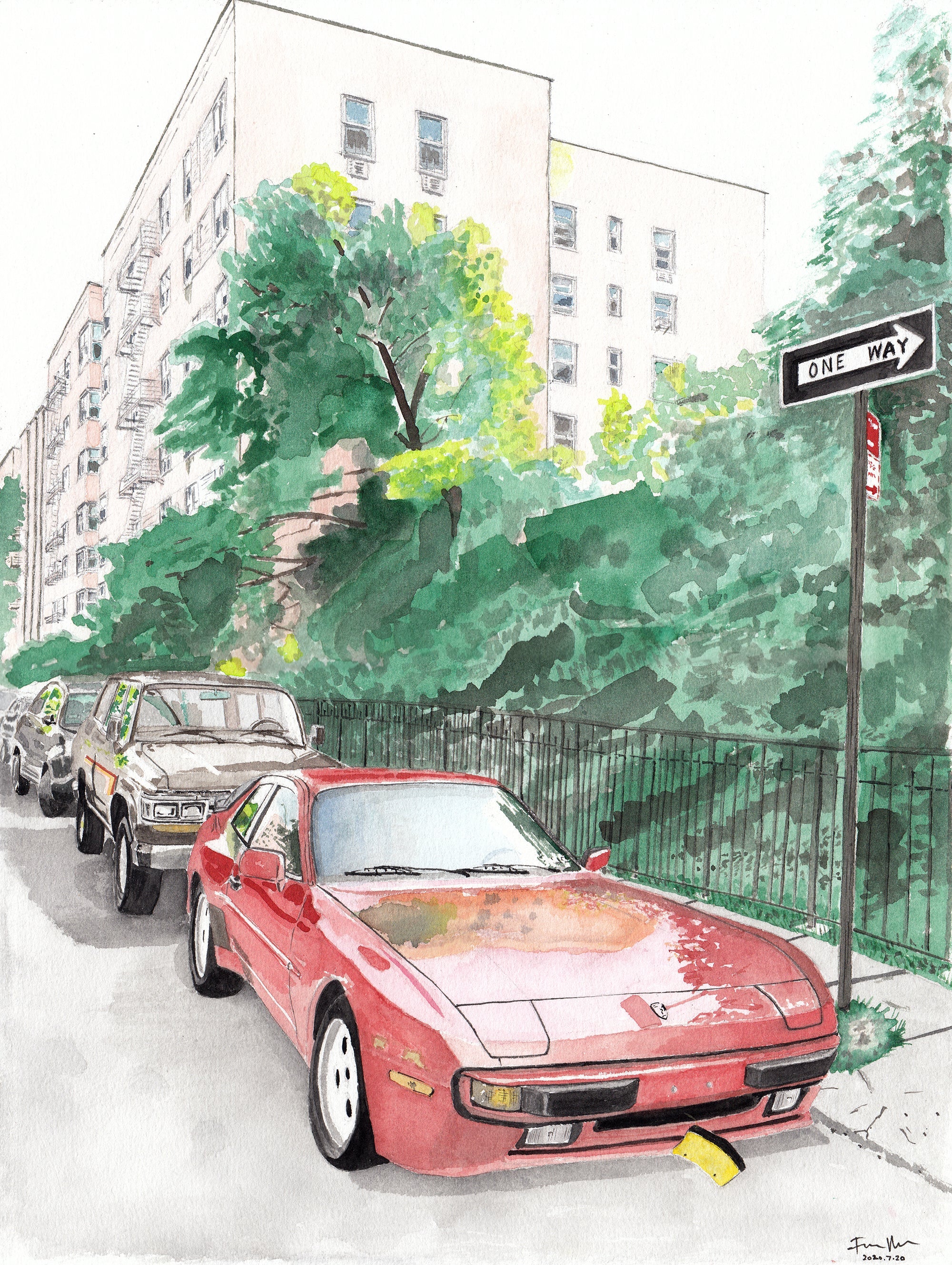 Porsche 944 & Toyota Land Cruiser, Classic Car by Art By Francis - main product image for Resin Society