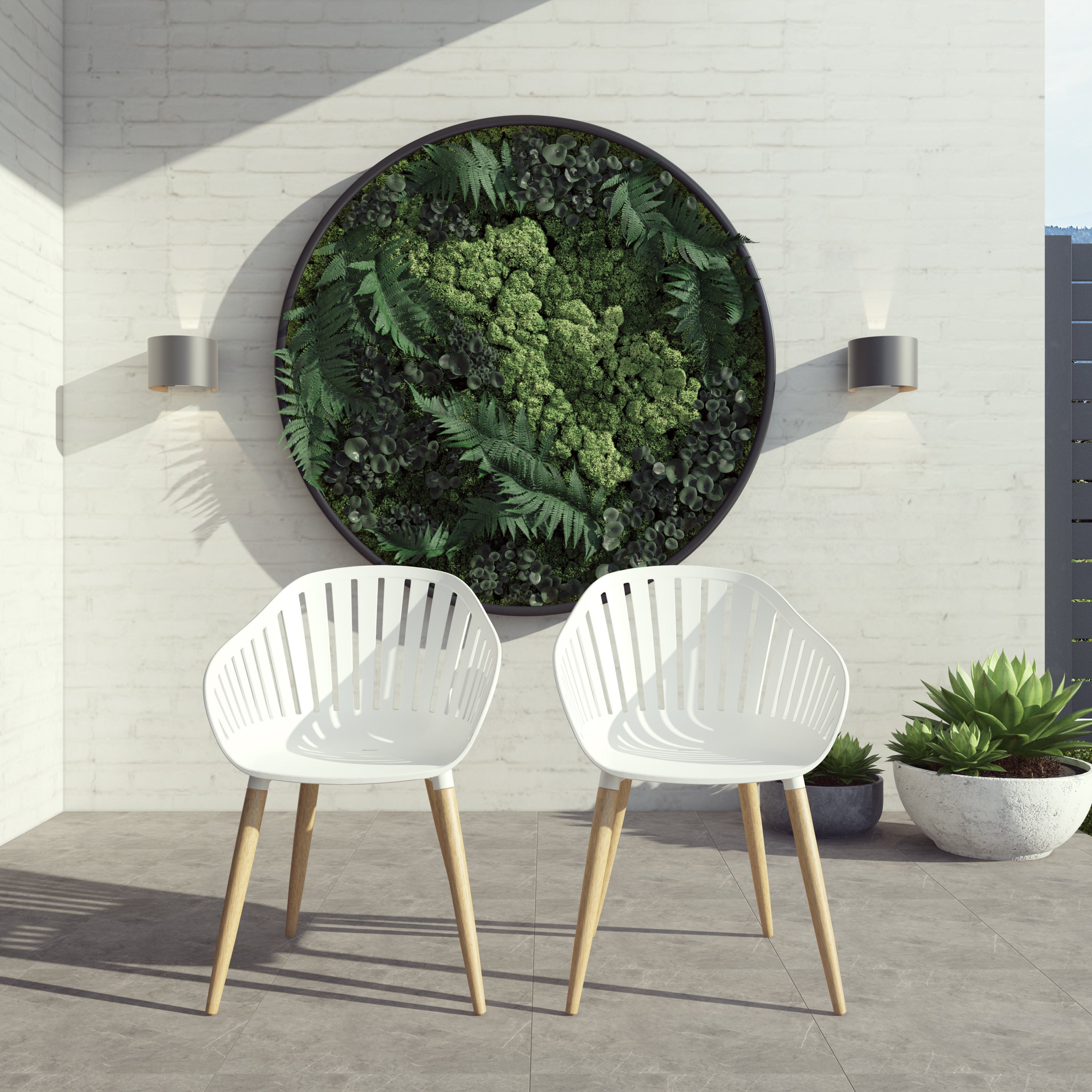Leyland Table and Nassau White Armchairs Dining Set by LifestyleGarden US - product image 6 for Resin Society