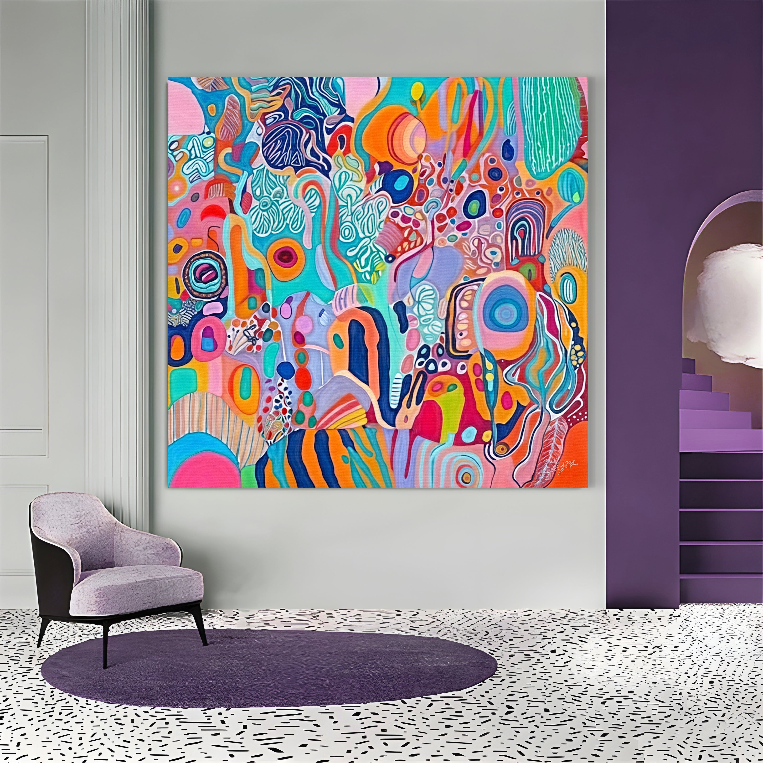 Canvas Print: "Kaleidoscopic Voyage III" by Tailored Canvases - product image 3 for Resin Society