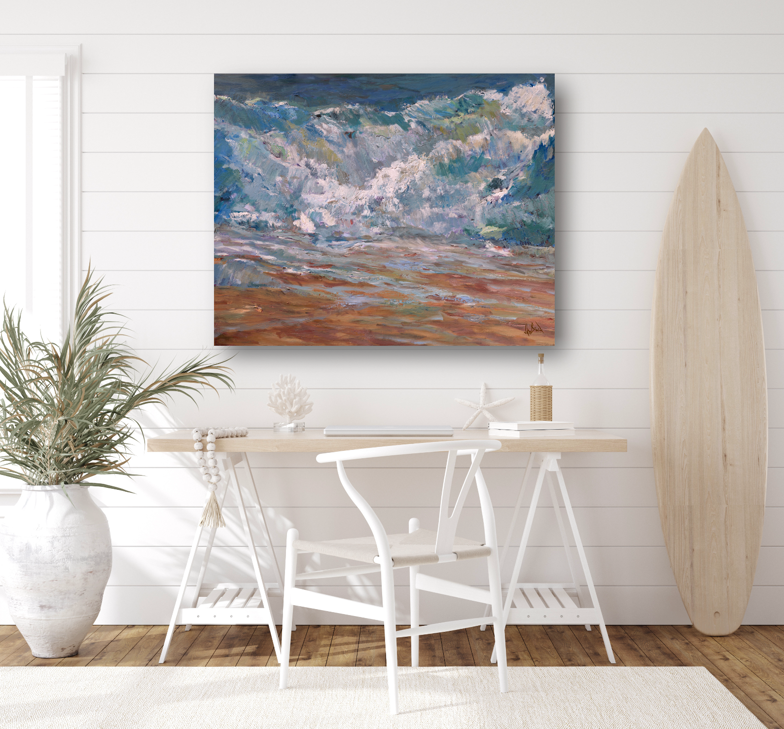 Waves Artist Enhanced Canvas Print by John Beard Collection - product image 4 for Resin Society